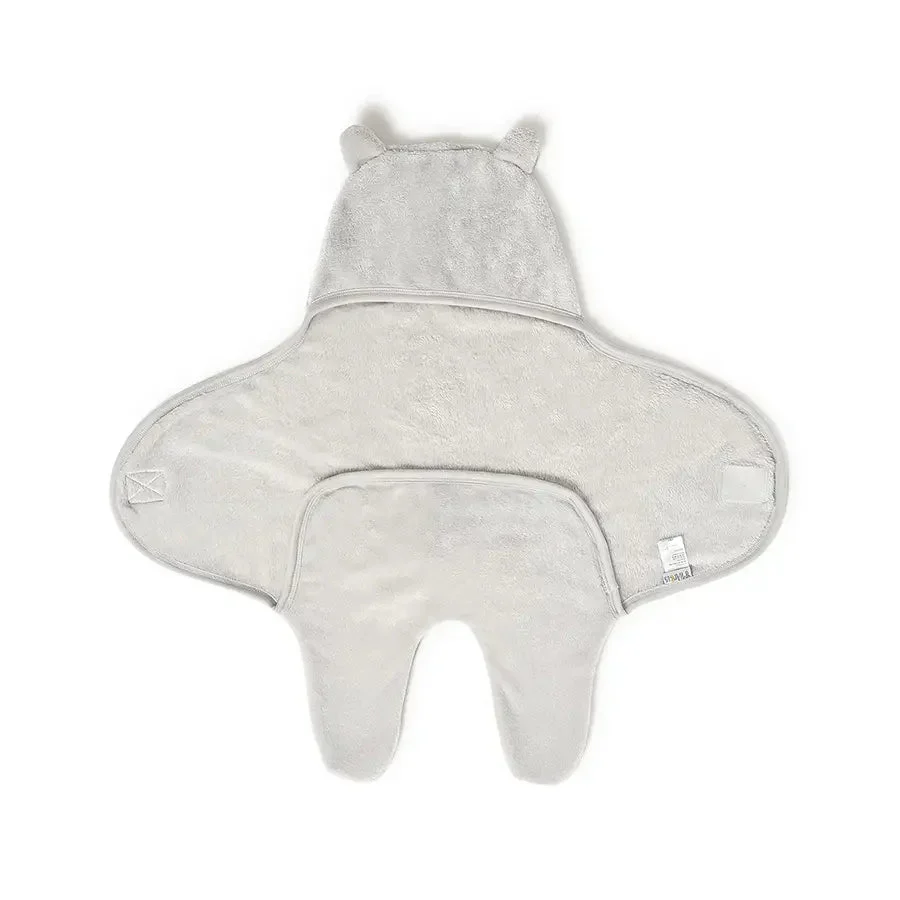 Flurry Knitted Baby Hooded Wrap Blanket - Grey - Image 2