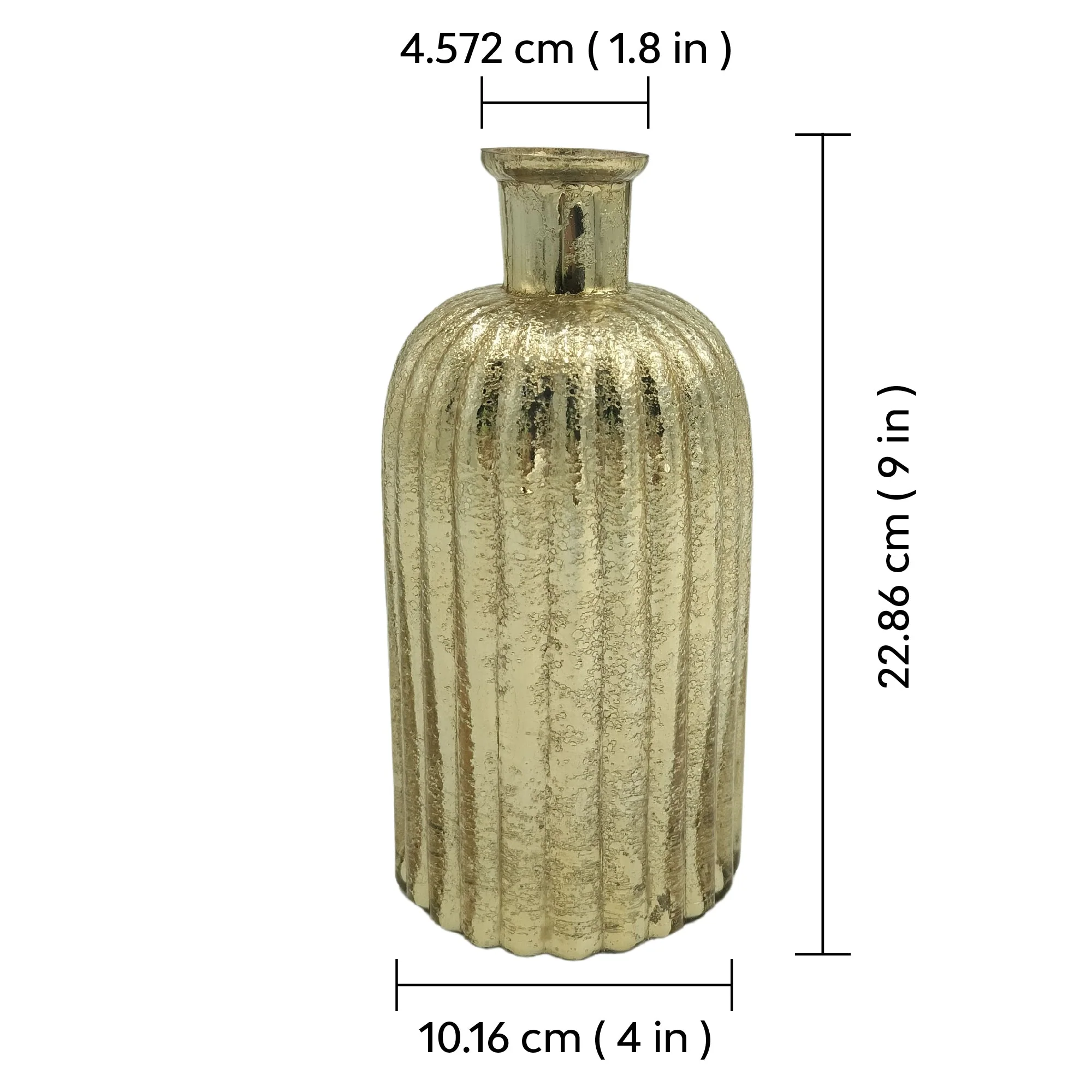 Fluted Glass Vase With Metallic Finish - Image 19
