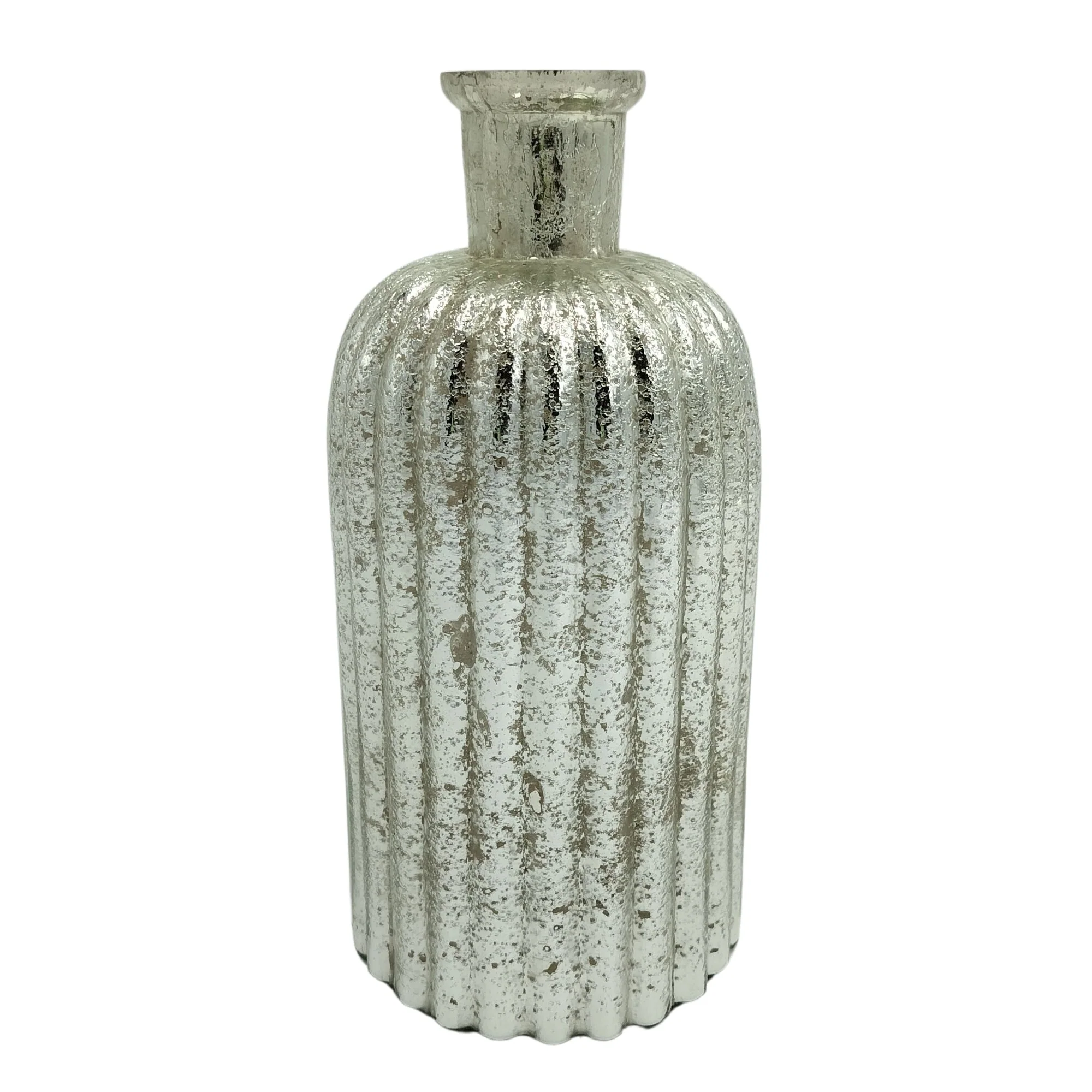 Fluted Glass Vase With Metallic Finish - Image 6