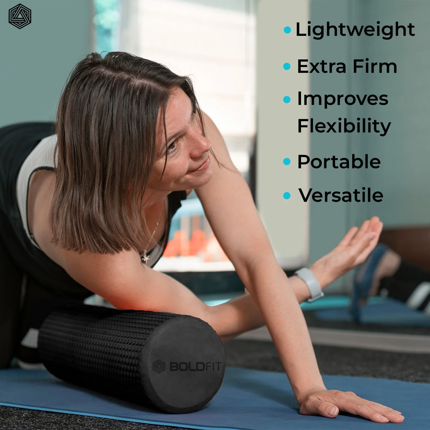 Foam Roller -Dotted For Deep Tissue Massage 45 cm Black - Image 5