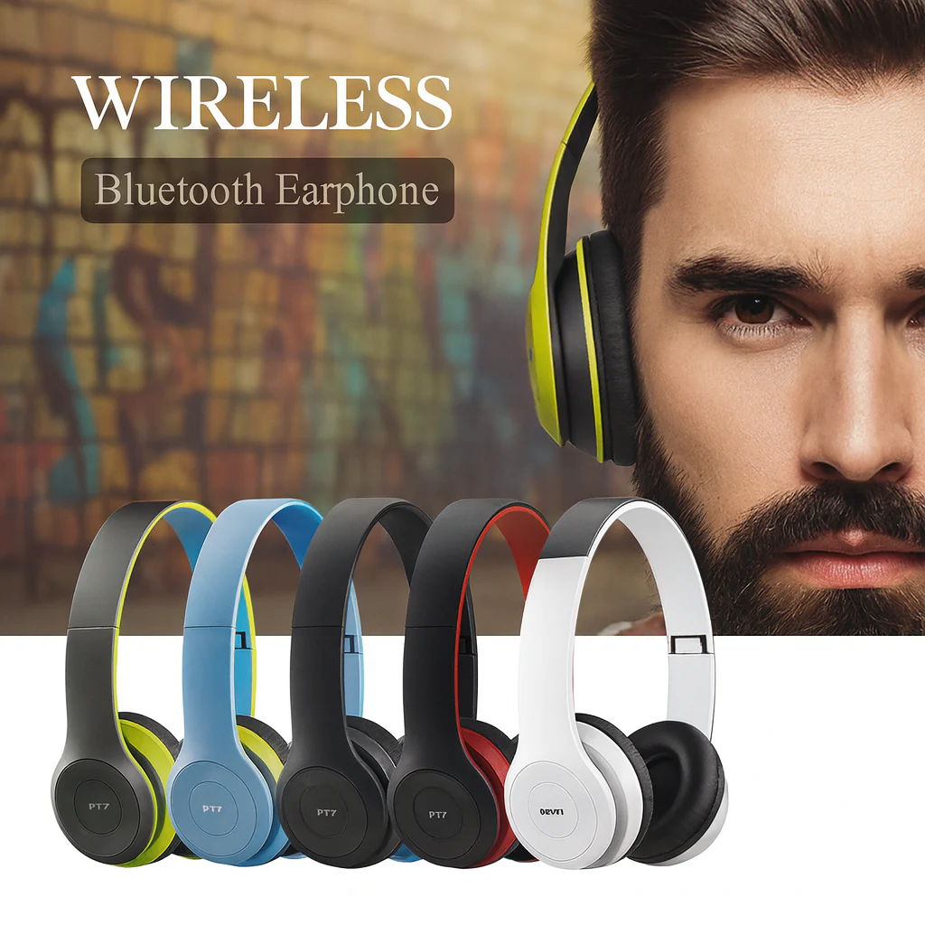 Foldable Wireless Bluetooth Headphones with Built-In Microphone – Stereo Sound - Image 4