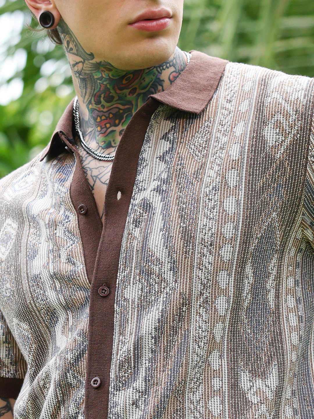 Folk Jacquard-Knit Polo Shirt - Image 7