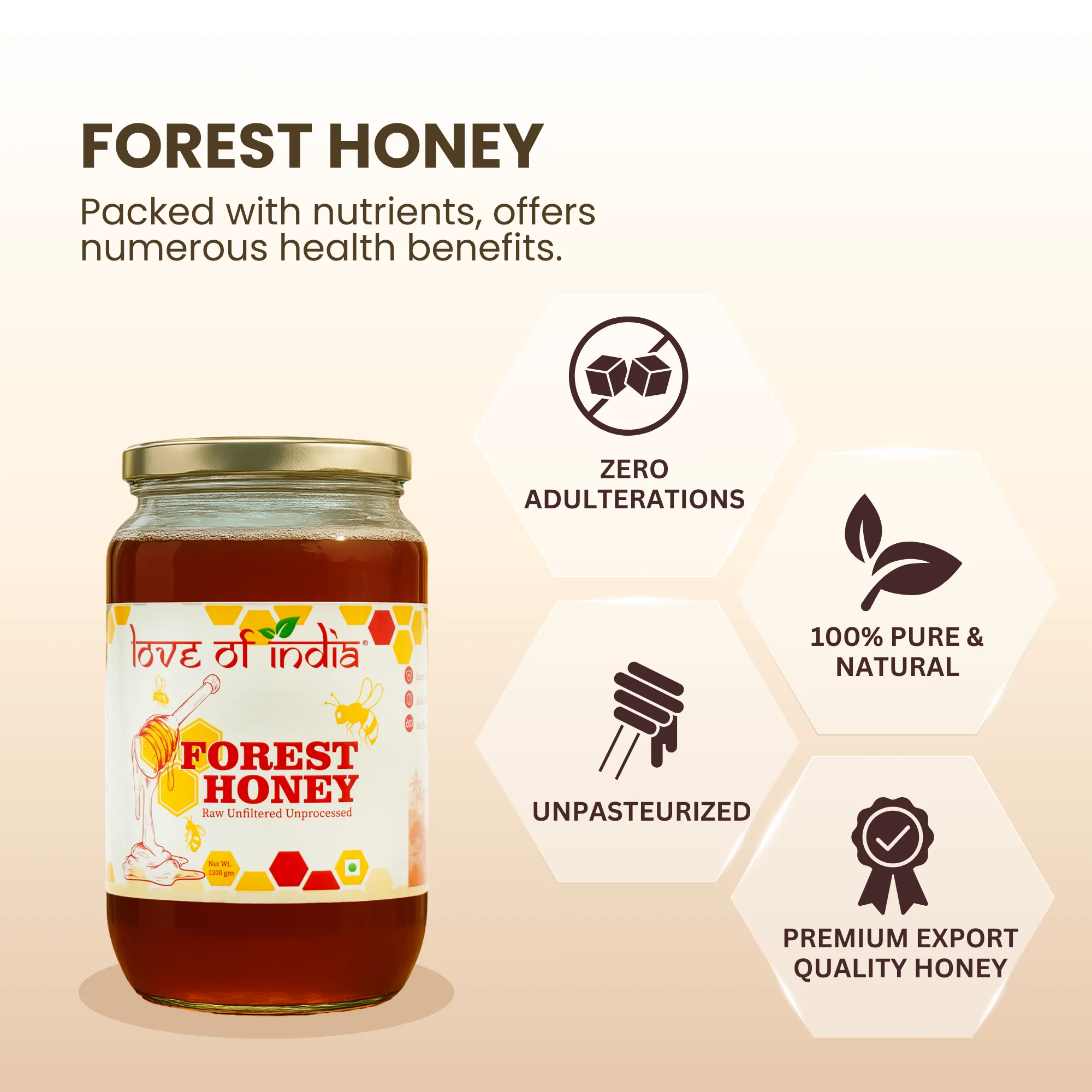 Forest Honey (Raw, Unfiltered, Unprocessed & Non-Pasteurised) 1200GM - Image 2
