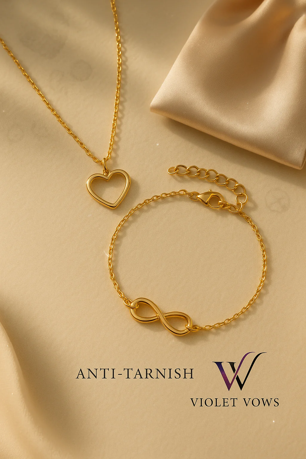 Forever Love Infinity & Heart Anti-Tarnish Gold-Plated Jewelry Set - Image 5