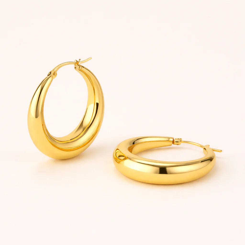 Free 18k Gold Plated Gigi Hoop Anti Tarnish Earring - Image 6