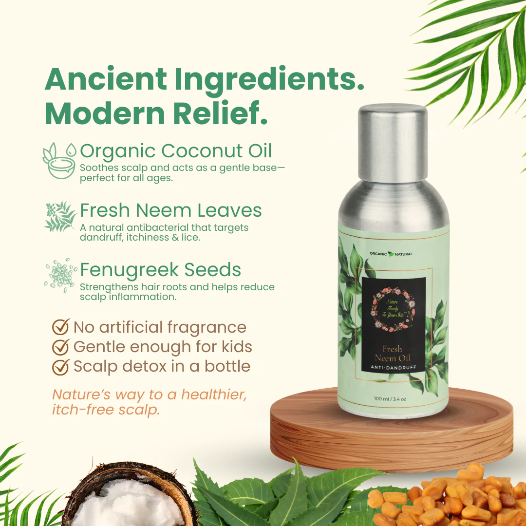 Fresh Neem Hair oil for Dandruff Free Hair - Image 3