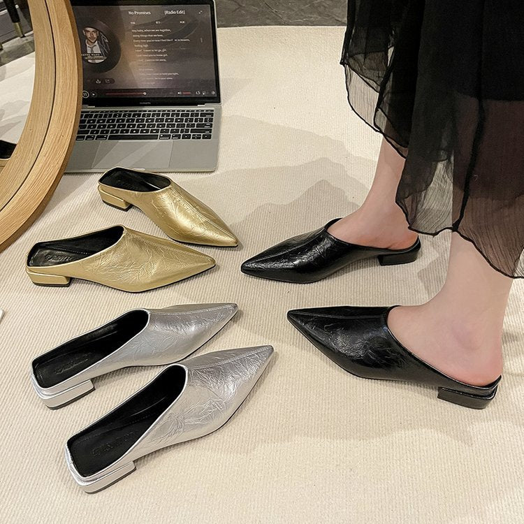 Freya Leatherette Mules - Image 4