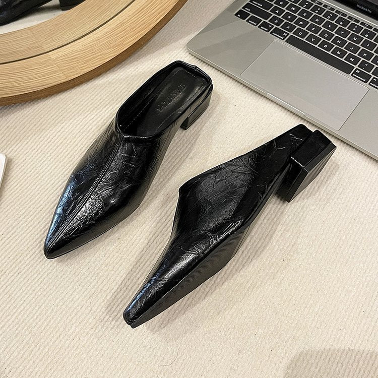 Freya Leatherette Mules - Image 6