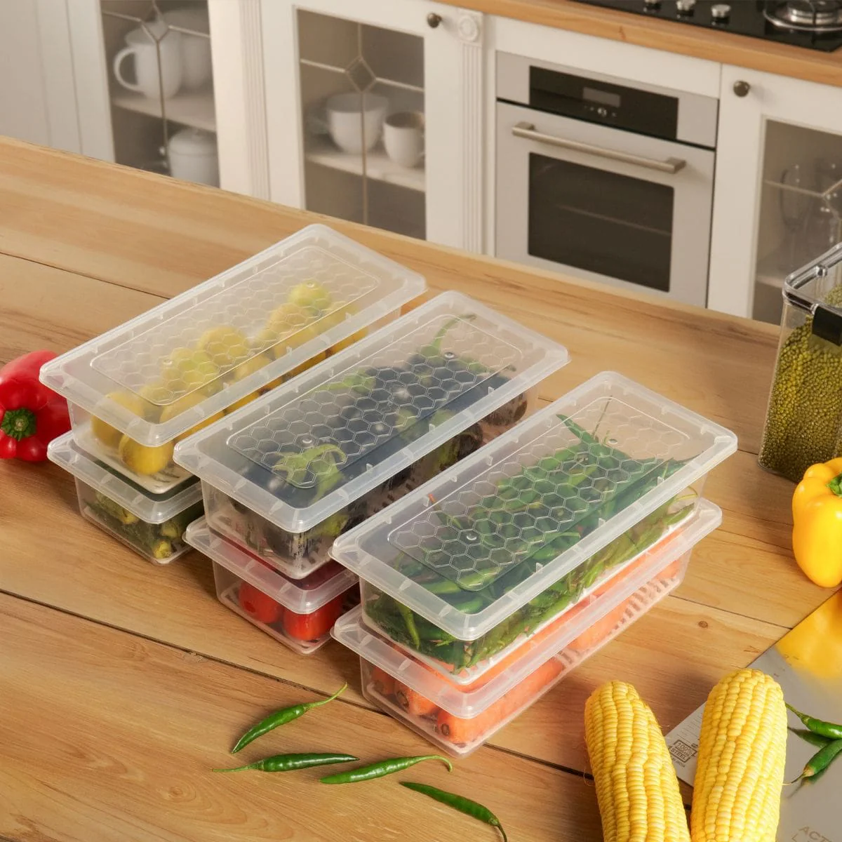 Fridge Storage Containers with Drain Plate - Image 7