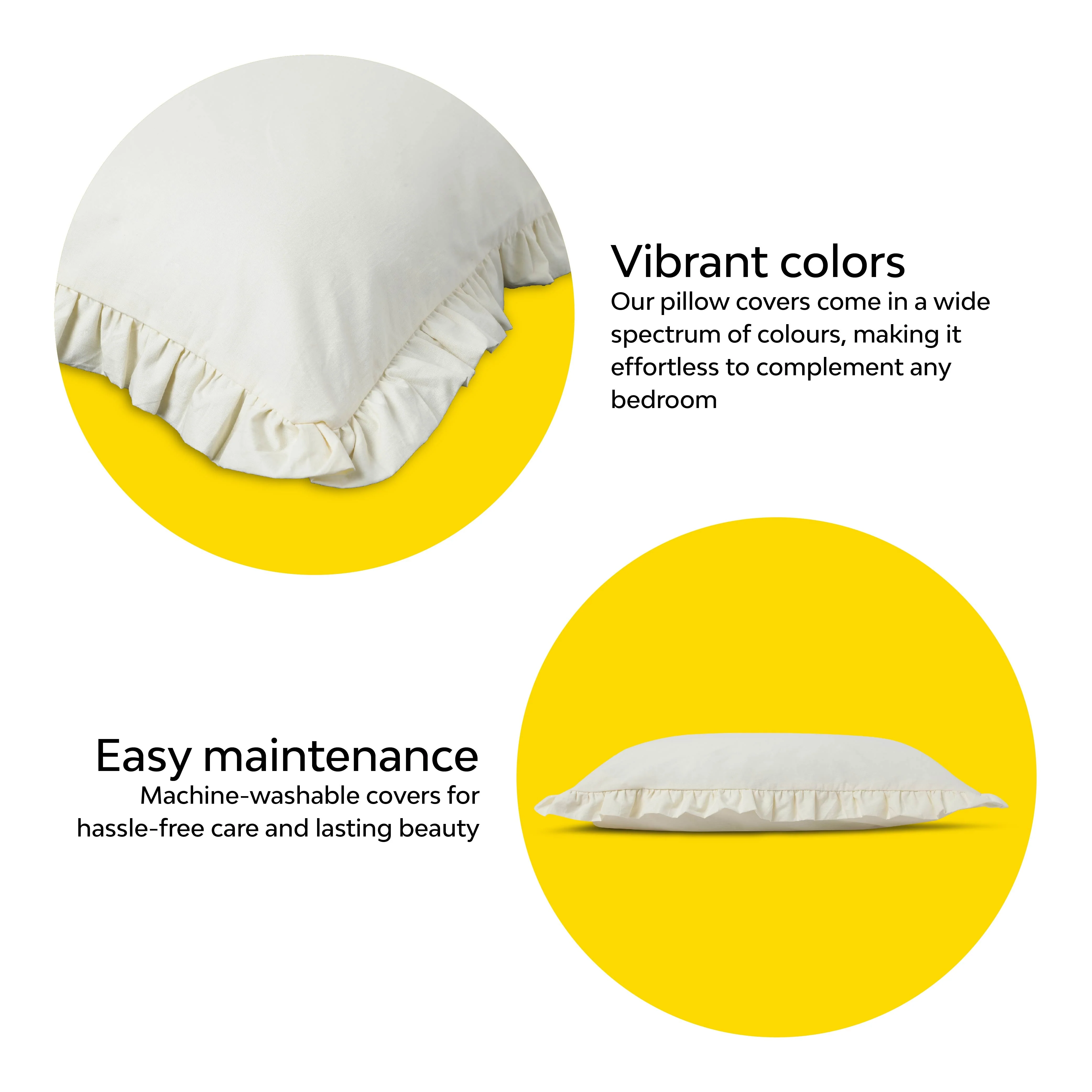 Frill 100% Cotton Bed Pillow Cover | Set Of 2 - Image 8