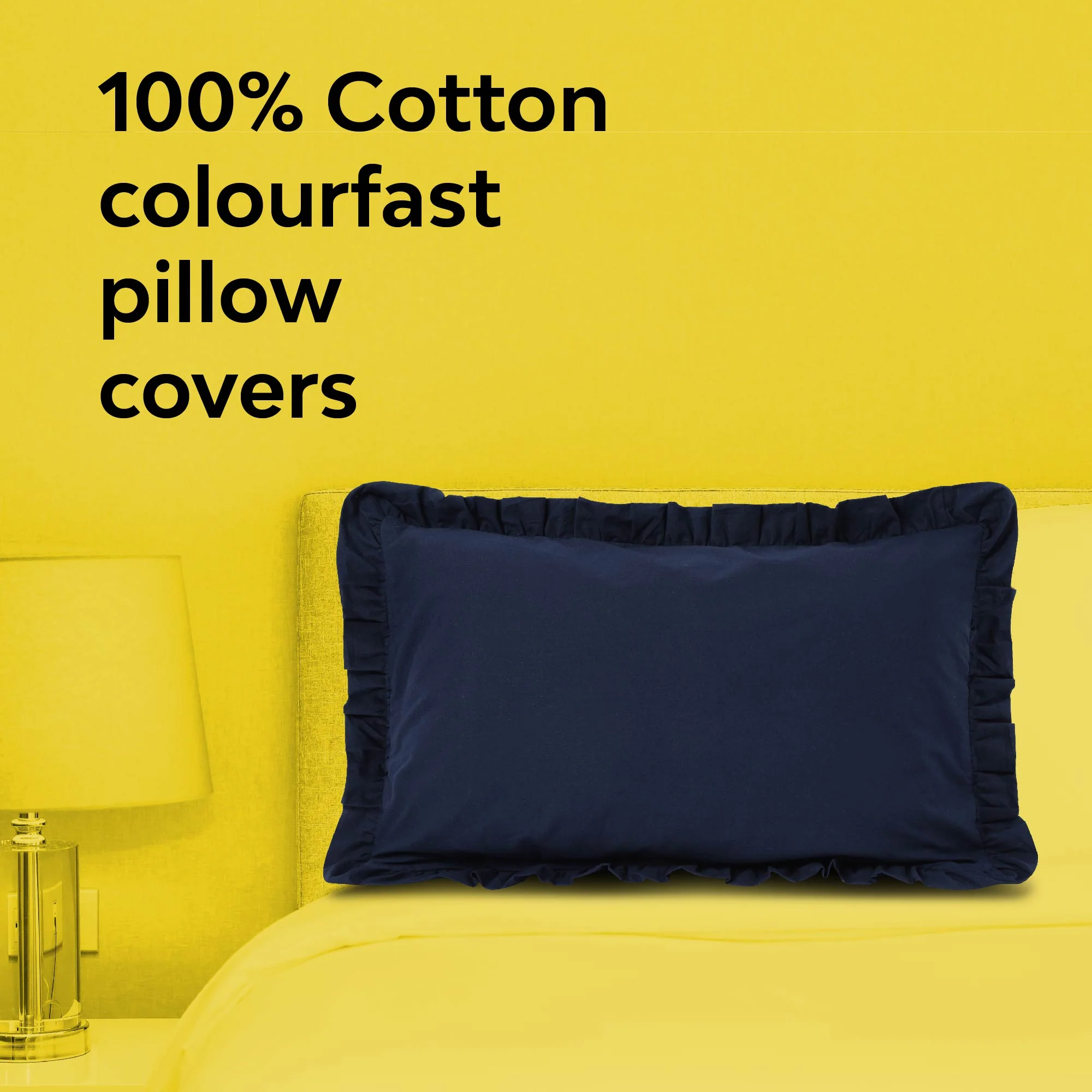 Frill 100% Cotton Bed Pillow Cover | Single - Image 13