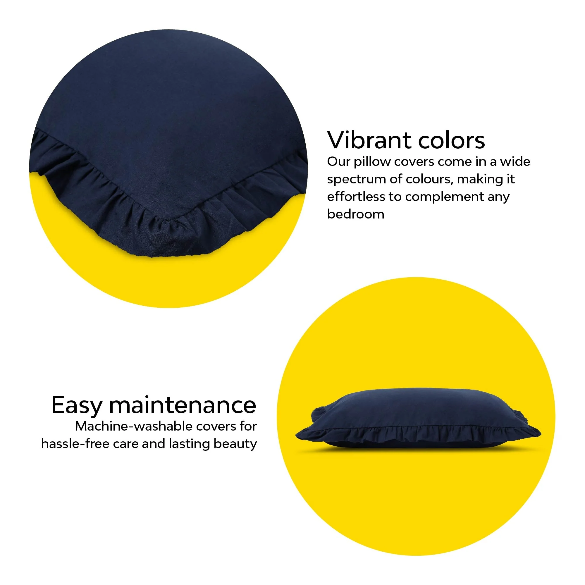 Frill 100% Cotton Bed Pillow Cover | Single - Image 15