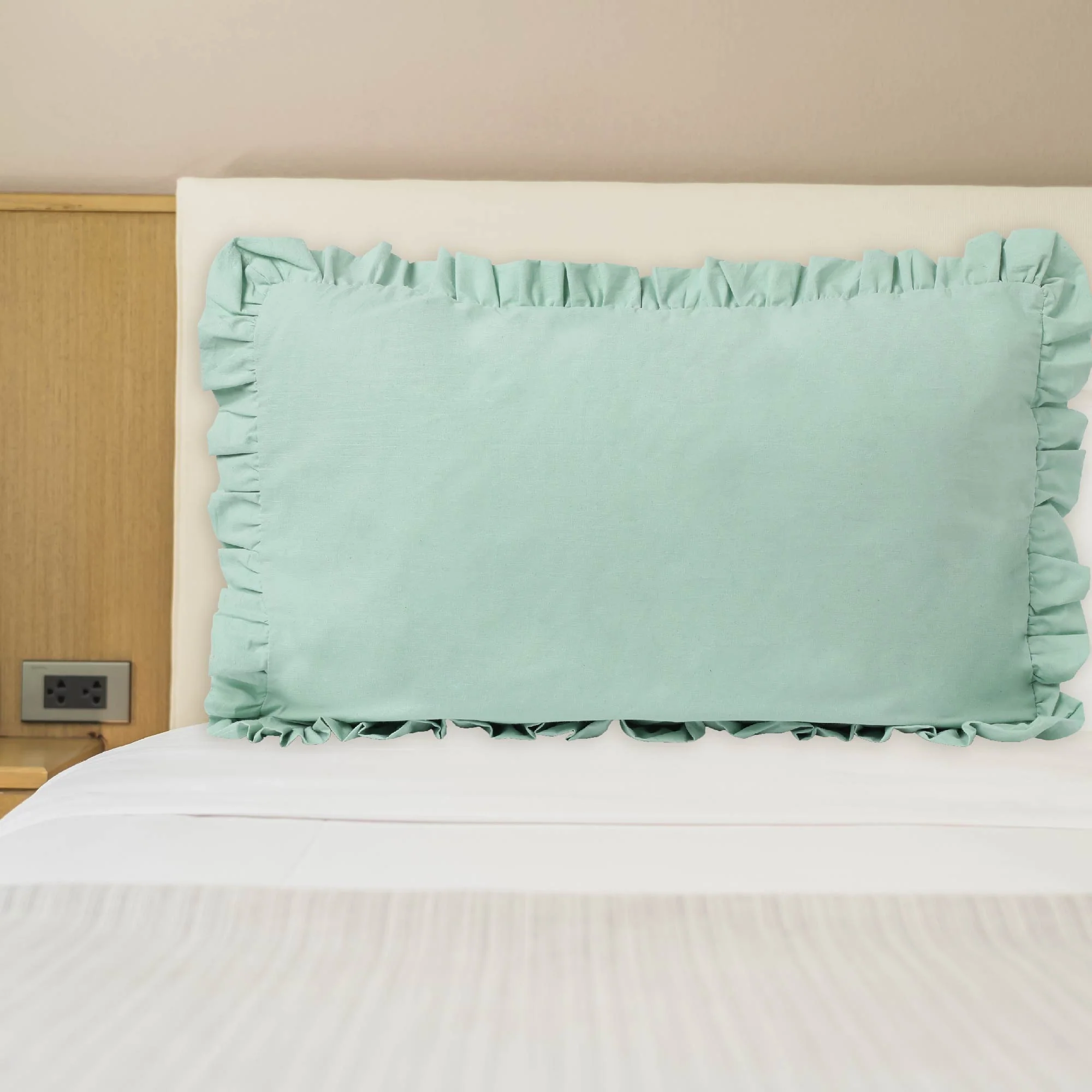 Frill 100% Cotton Bed Pillow Cover | Single - Image 2