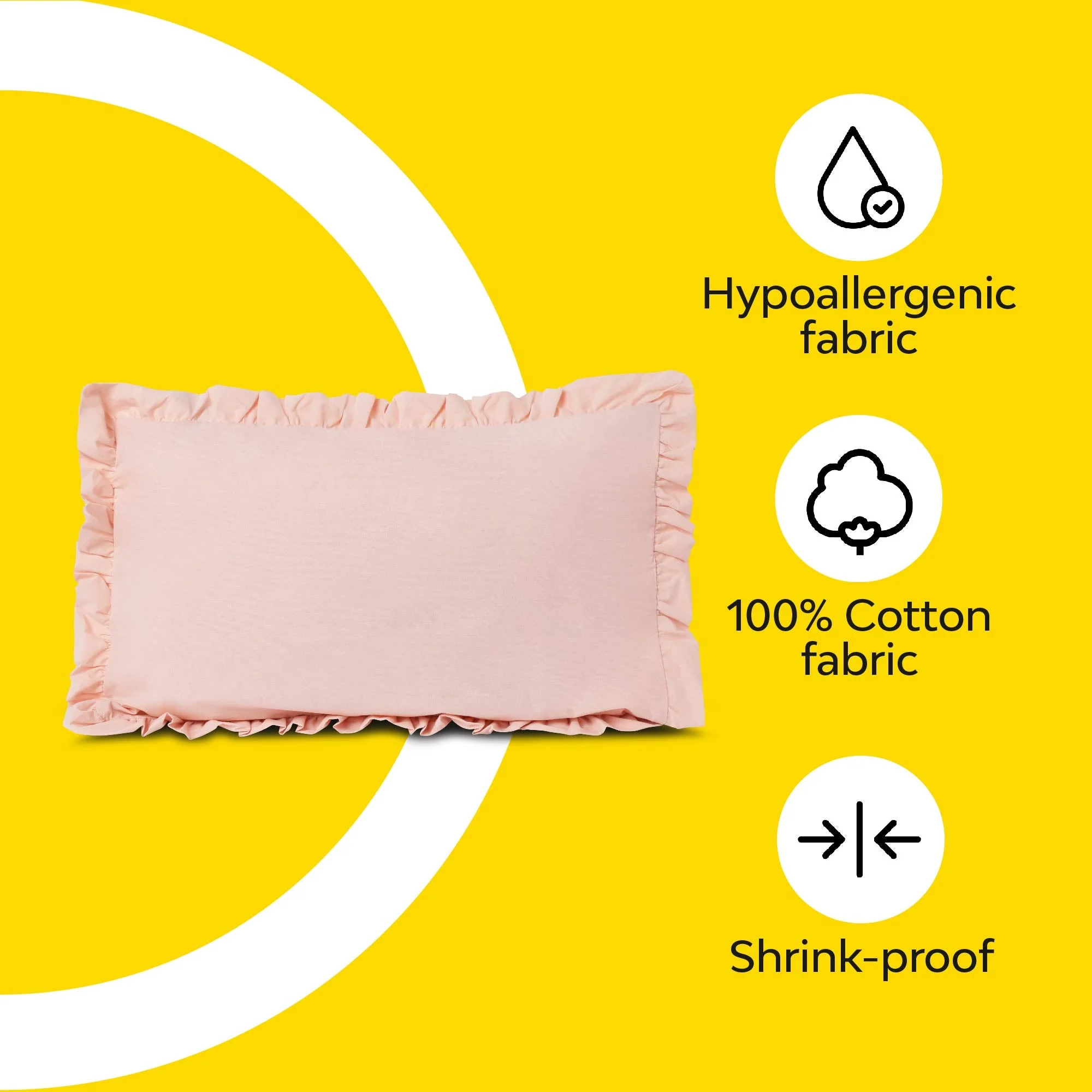 Frill 100% Cotton Bed Pillow Cover | Single - Image 22