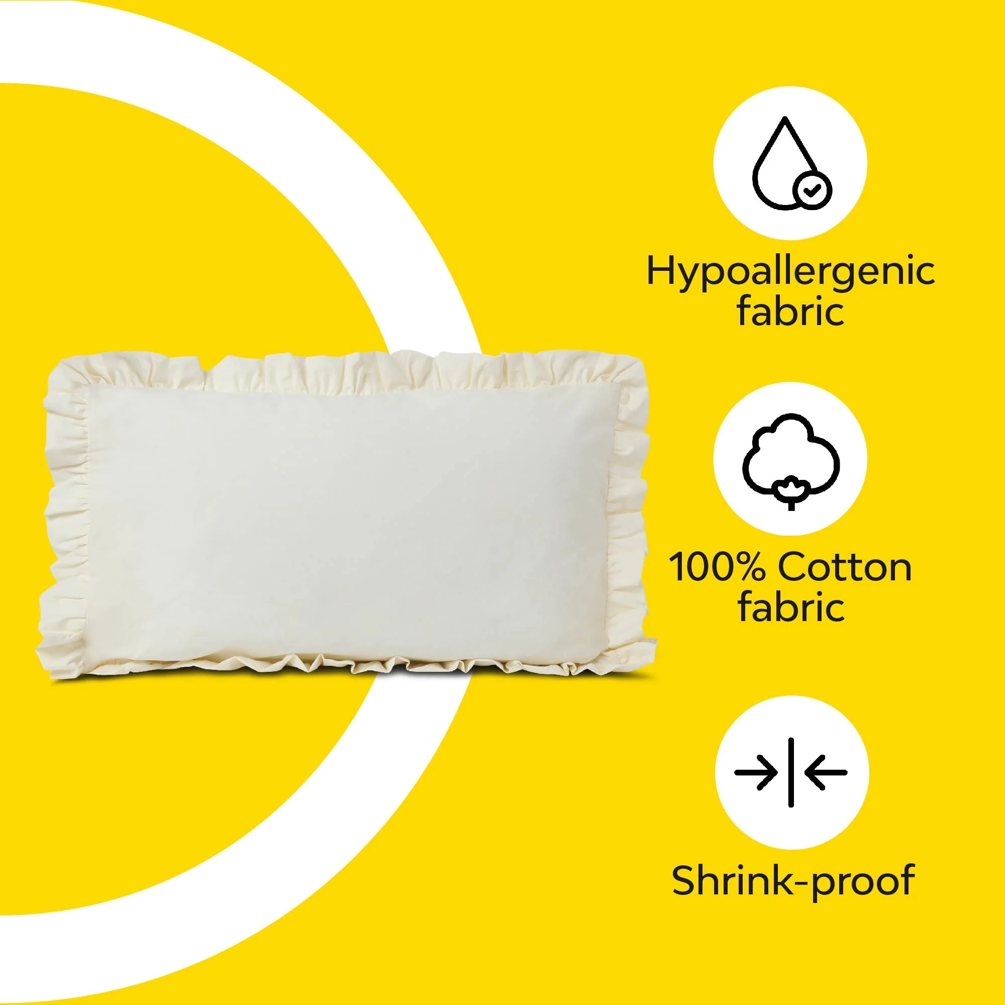 Frill 100% Cotton Bed Pillow Cover | Single - Image 30