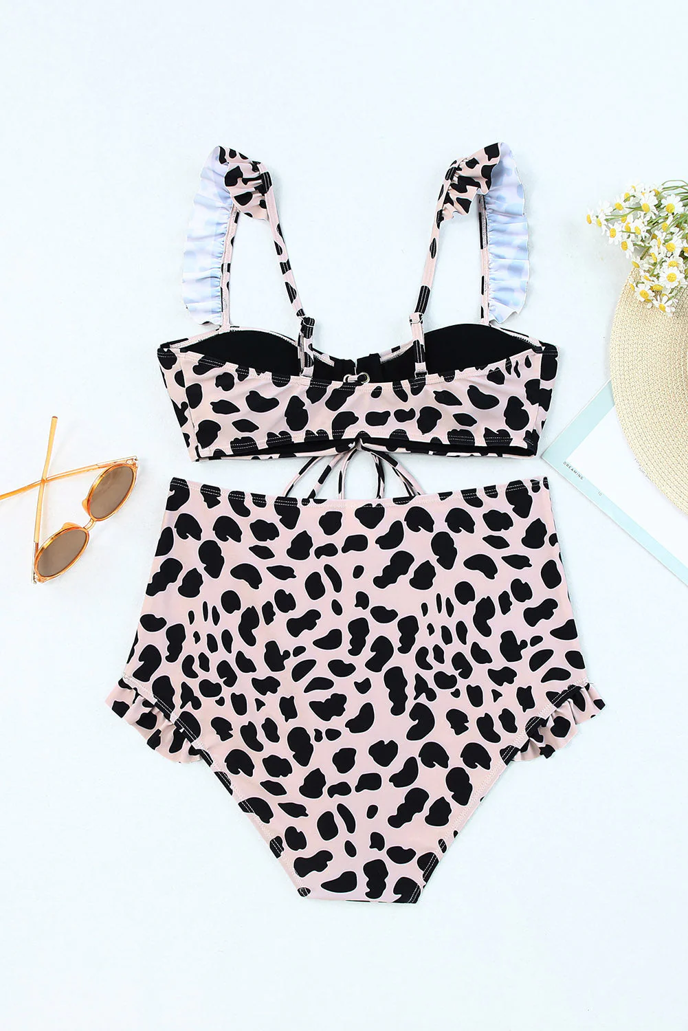 Frilled Leopard High Waist Bikini - Image 7
