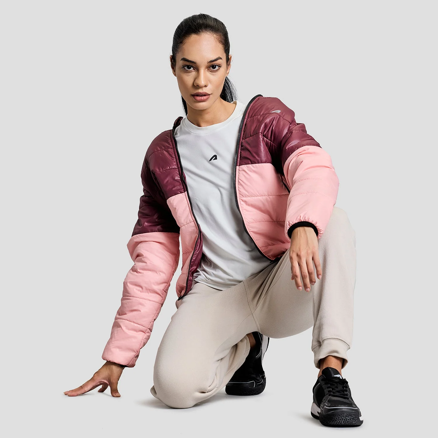 Frost Womens Puffer Jacket - Wine/Pink - Image 8