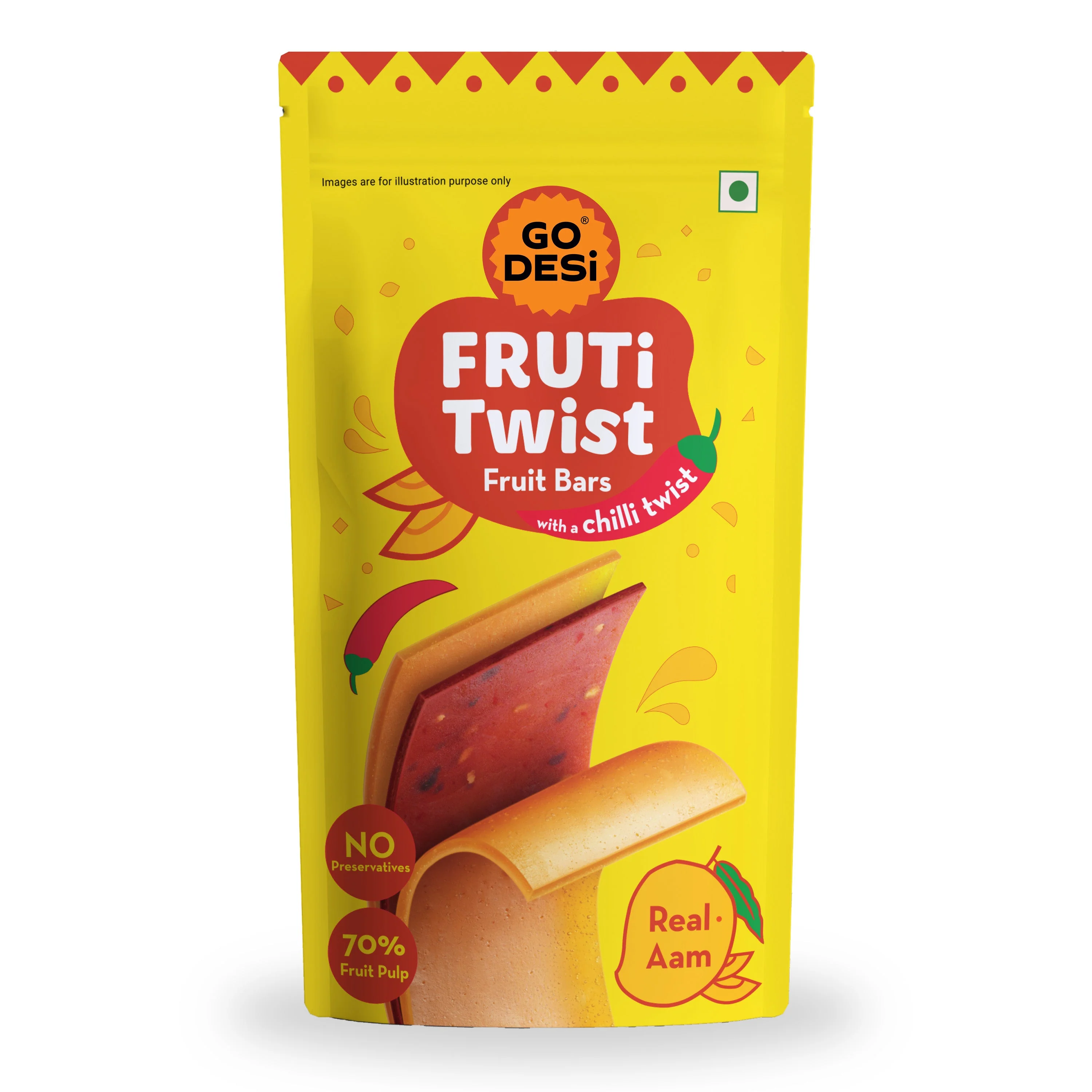 FRUTi Twist - Real Aam | Fruit Bars | No preservatives | Mango Fruit Jelly | Aam Papad - 10 Pcs - Image 10