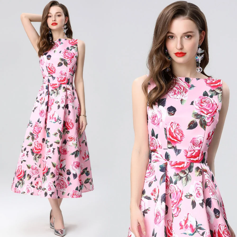 Gabriella Floral Dress-Pink
