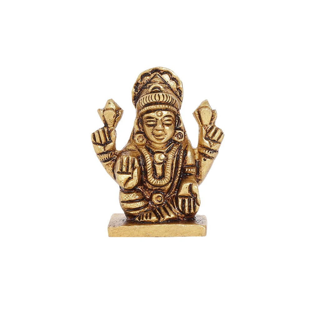 Gaja Lakshmi Brass Idol | 100% Pure Brass | Antique Finish - Image 3