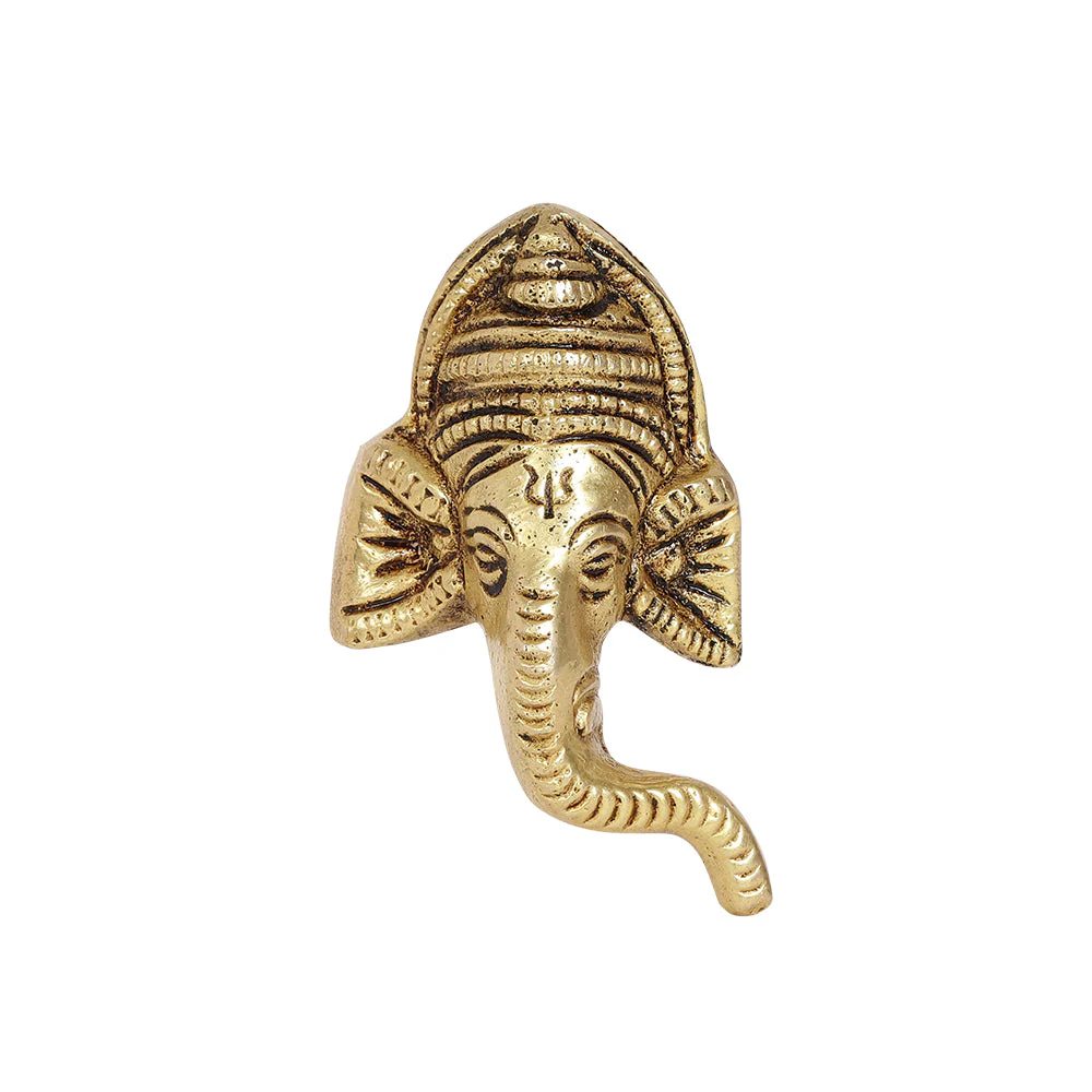Ganesha Trunk Wall Hanging Idol | 100% Pure Brass | Antique Finish - Image 3