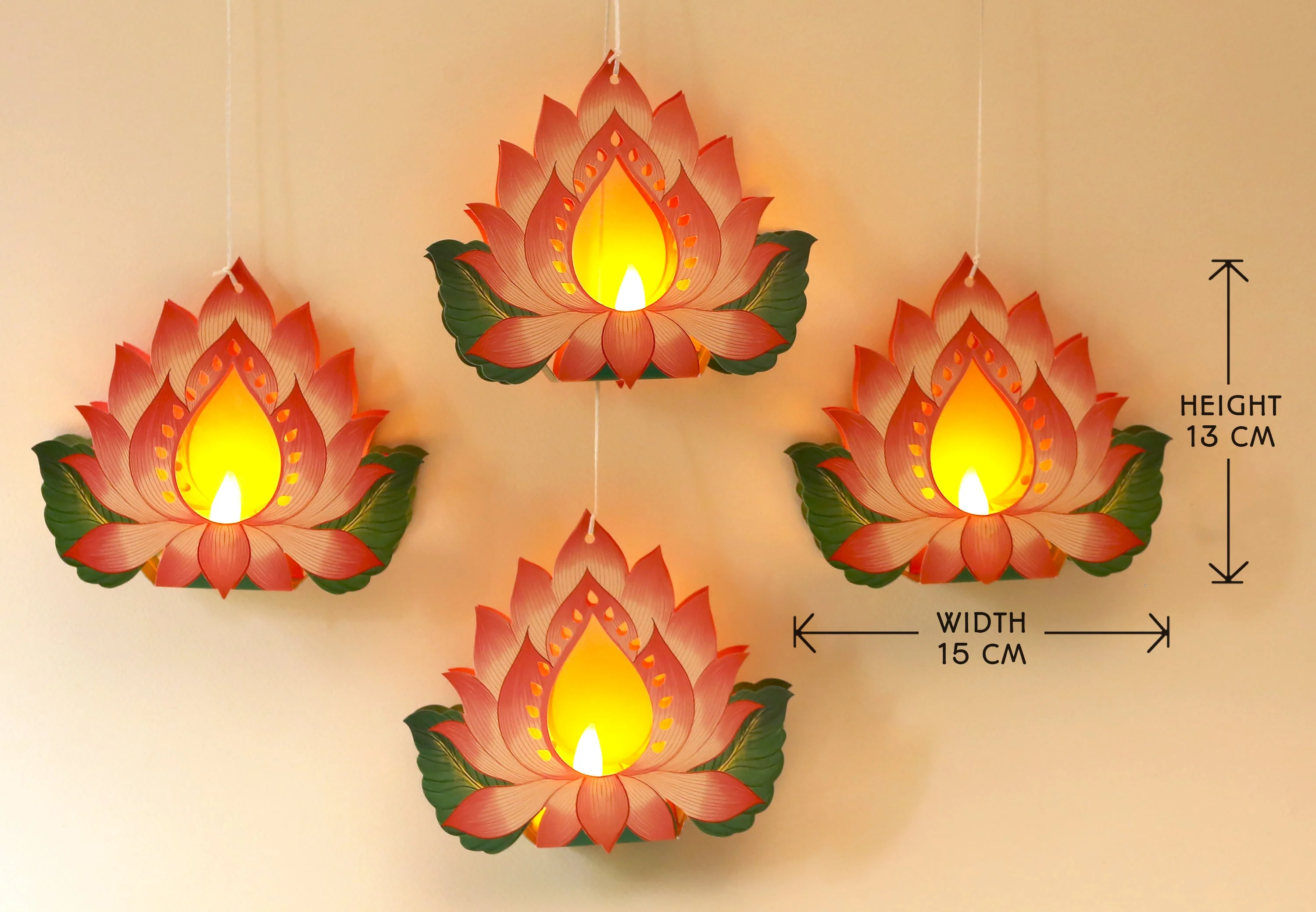 Ganpati Decor Combo Saver 11 - Big Ganesha + 18 Flowers leaves + 2 Banana Trees + 4 Lotus Diyas - Image 16