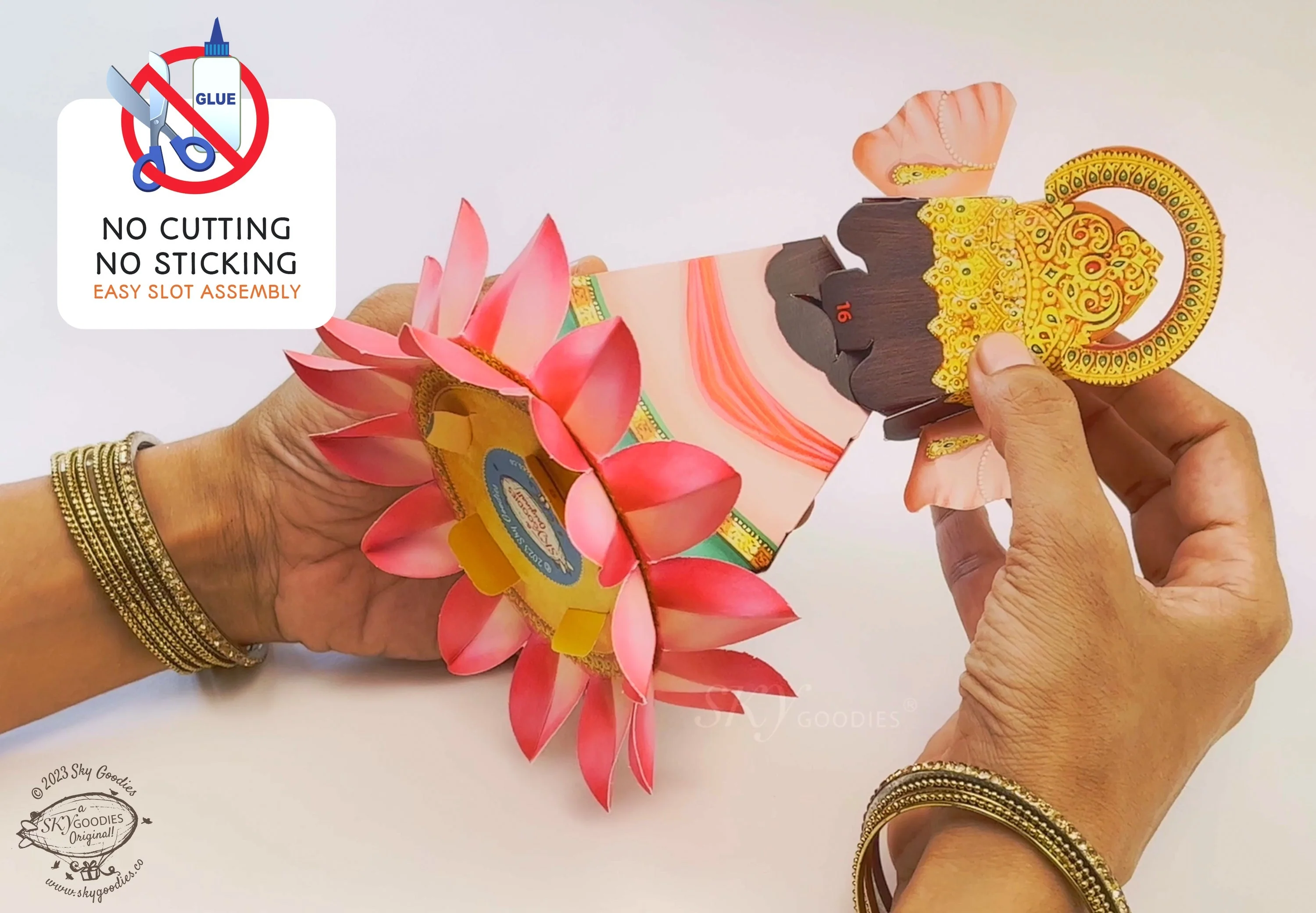 Ganpati Decor Combo Saver 2 - DIY Ganpati + 2 Flower Fairy Lights + 24 Butterflies - Image 5