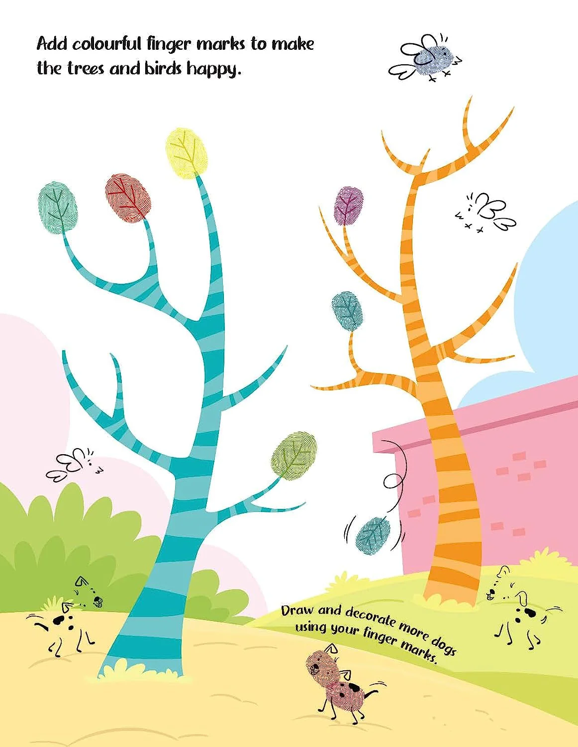 Garden Fingerprint Art Activity Book for Children Age 4 - 9 years with Thumbprint Gadget | Colouring Book for Kids - Image 5