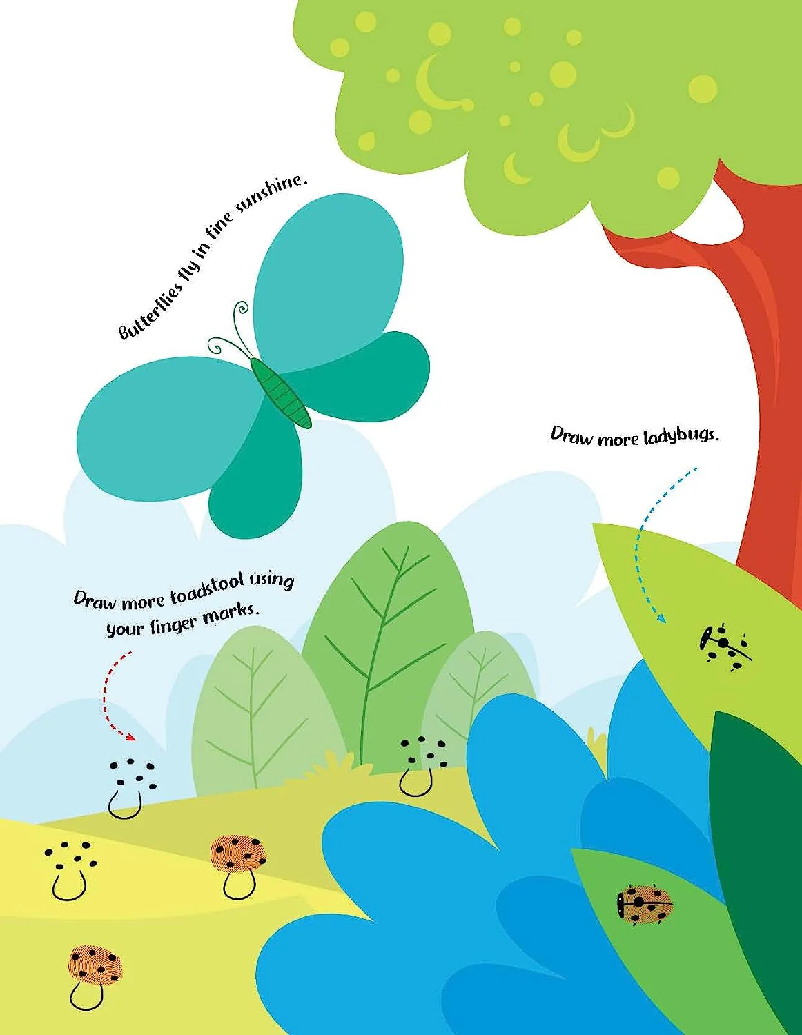 Garden Fingerprint Art Activity Book for Children Age 4 - 9 years with Thumbprint Gadget | Colouring Book for Kids - Image 6