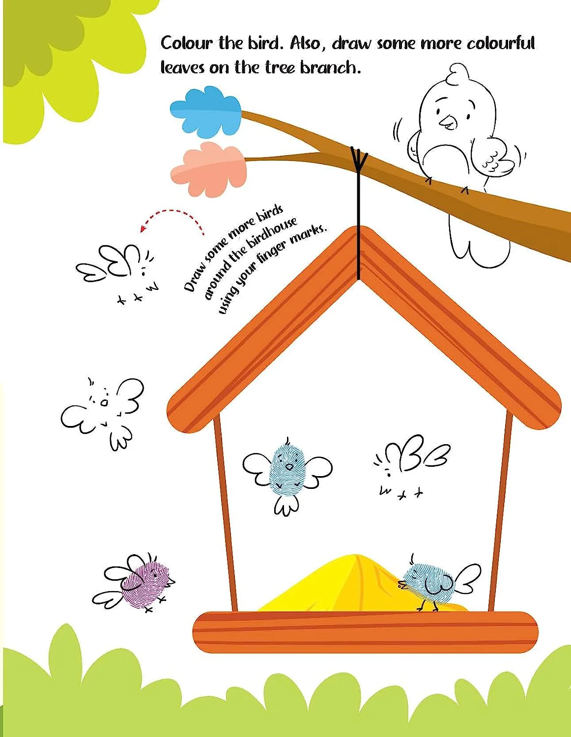 Garden Fingerprint Art Activity Book for Children Age 4 - 9 years with Thumbprint Gadget | Colouring Book for Kids - Image 7