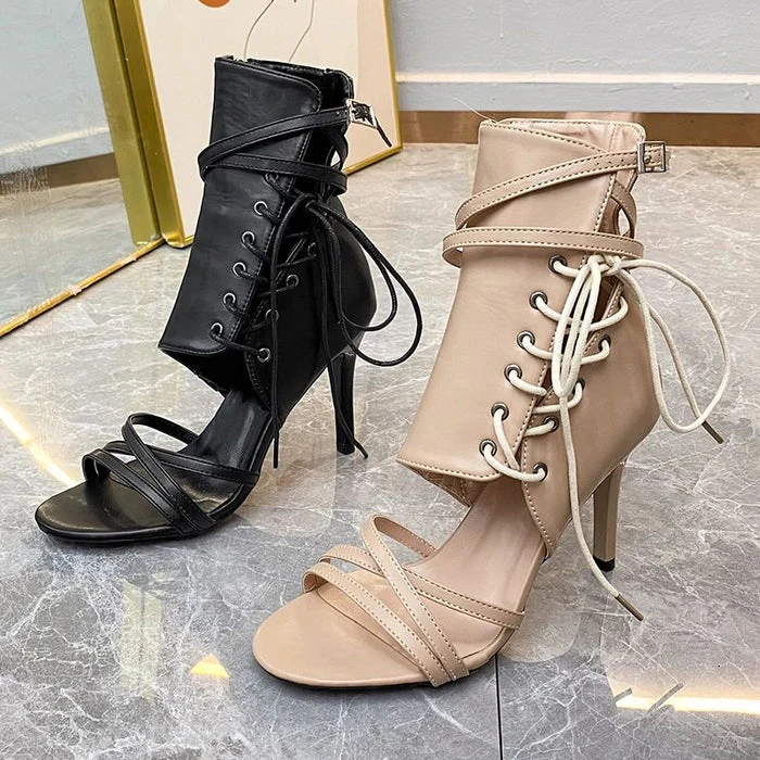 Genelia Lace Boot Heels- SL - Image 3