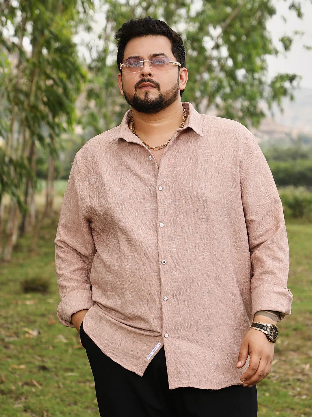 Geo-Abstract Jacquard Shirt - Image 9