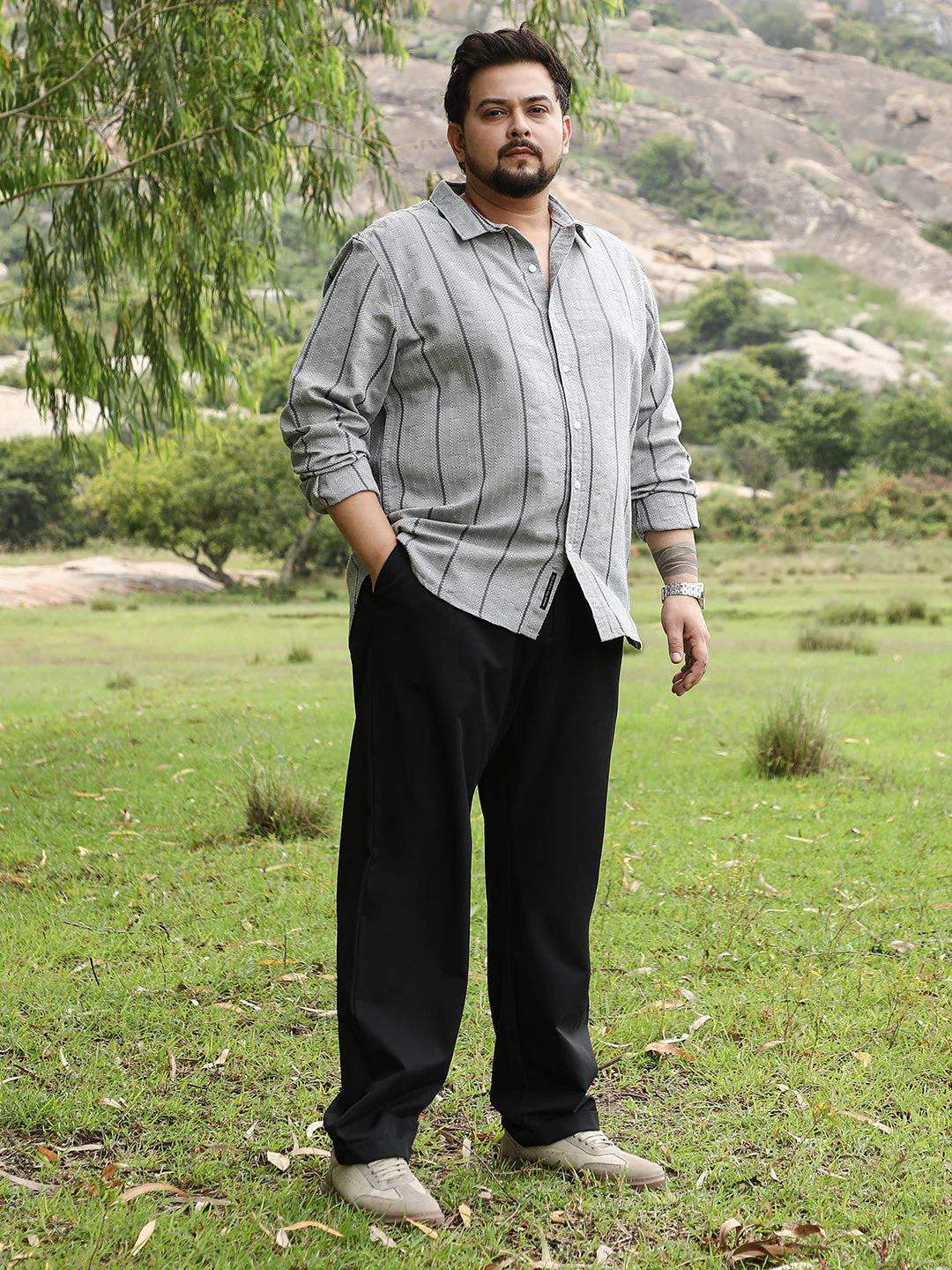 Geo-Stripe Jacquard Shirt - Image 5