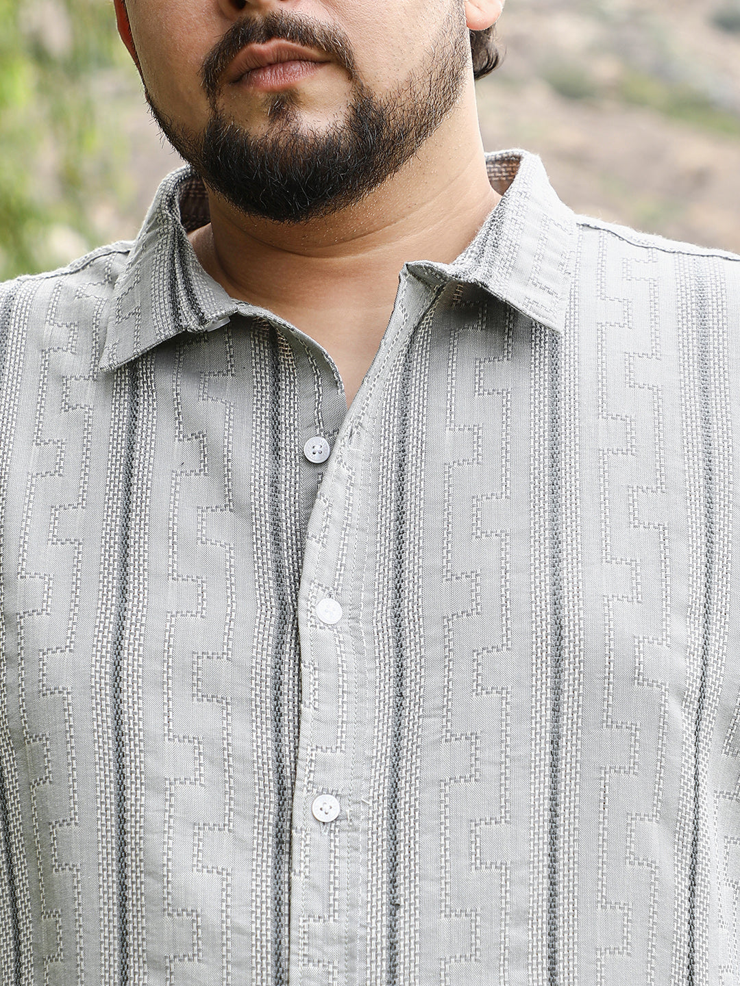 Geo-Stripe Jacquard Shirt - Image 7