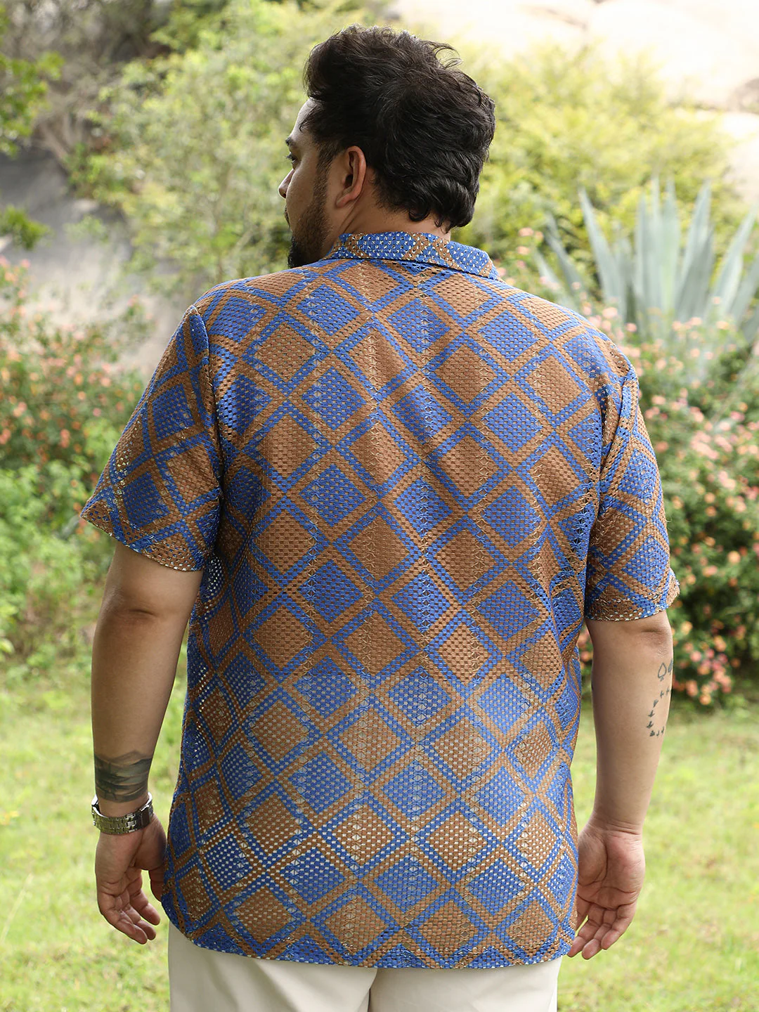 Geometric-Block Imprint Oversized Shirt - Image 4