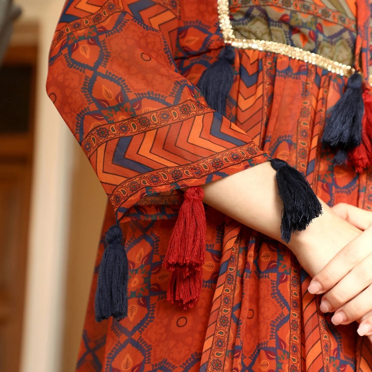 Geometric Block Kurta With Trousers - Image 7