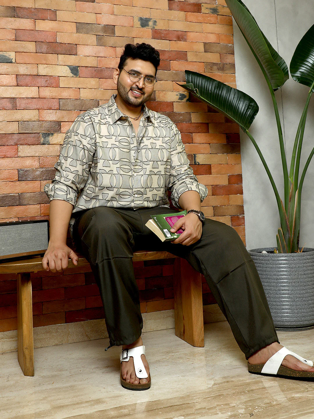 Geometric-Curve Jacquard Shirt - Image 6