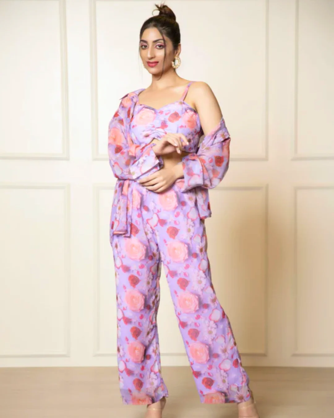 Georgette Printed 2 piece Shirt and Pant Coord Set - Image 12