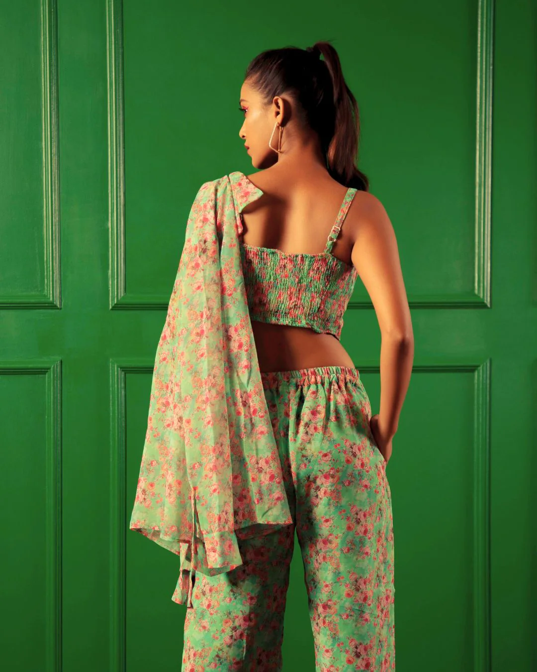 Georgette Printed 2 piece Shirt and Pant Coord Set - Image 3