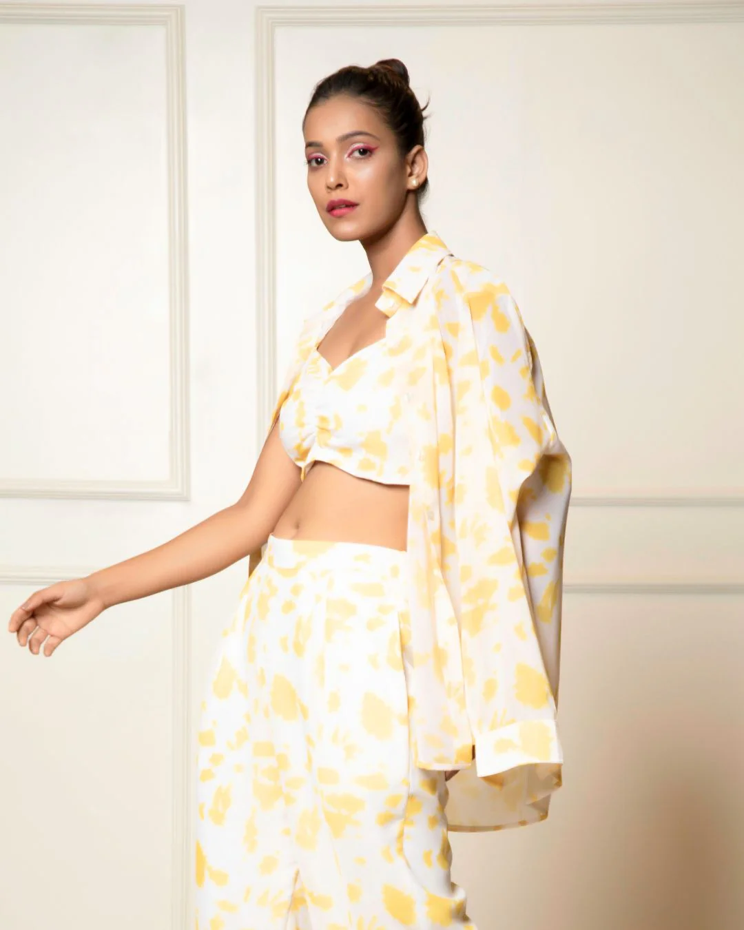 Georgette Printed 3 piece Co-ord With Shirt - Image 11