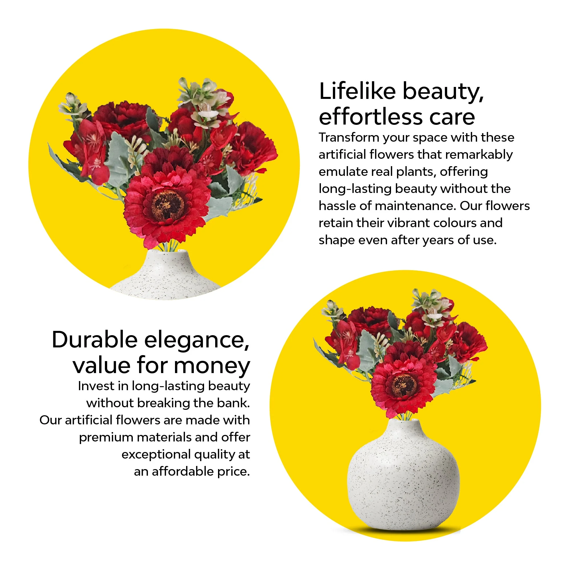 Gerberas And Fern Artificial Flowers - Image 11