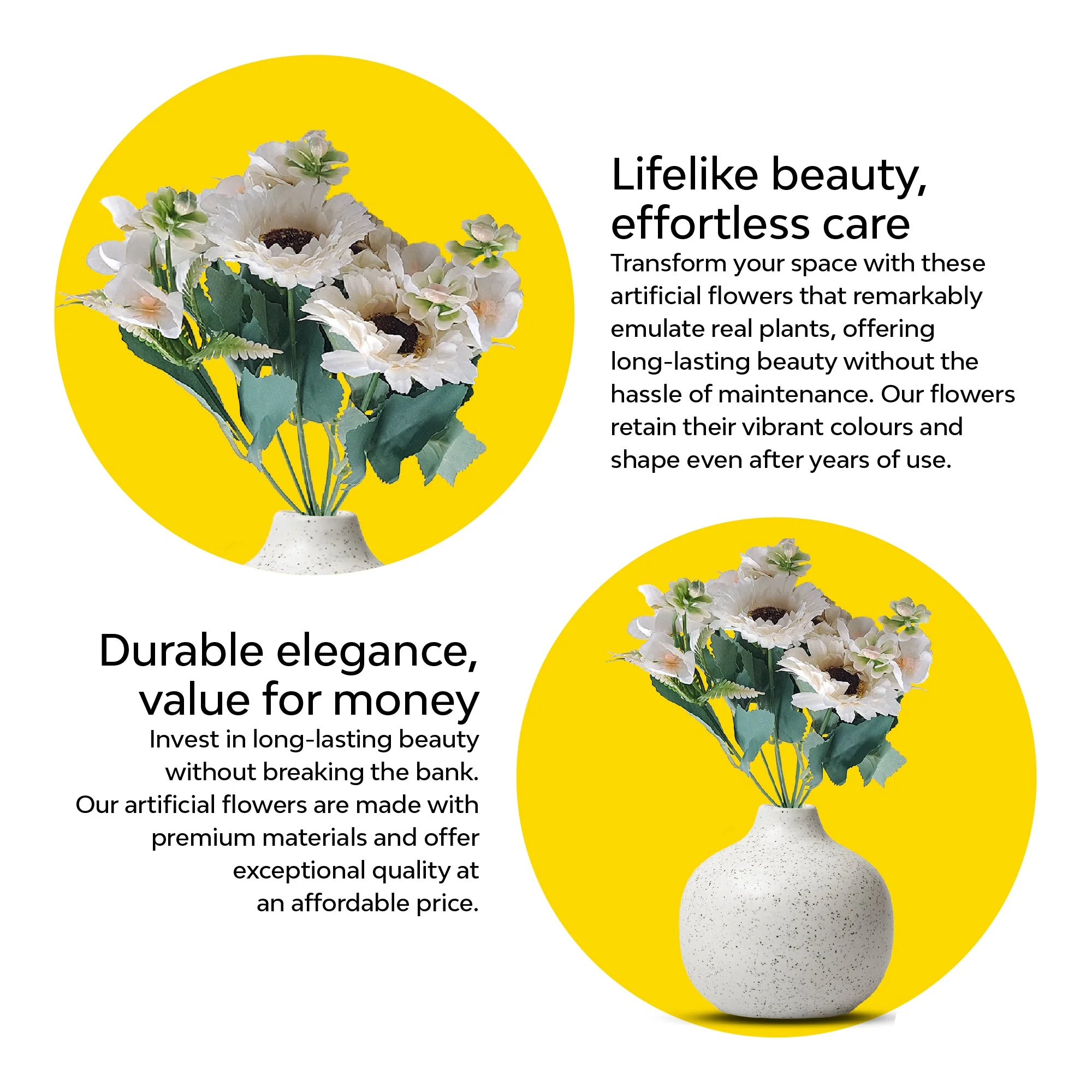 Gerberas And Fern Artificial Flowers - Image 15