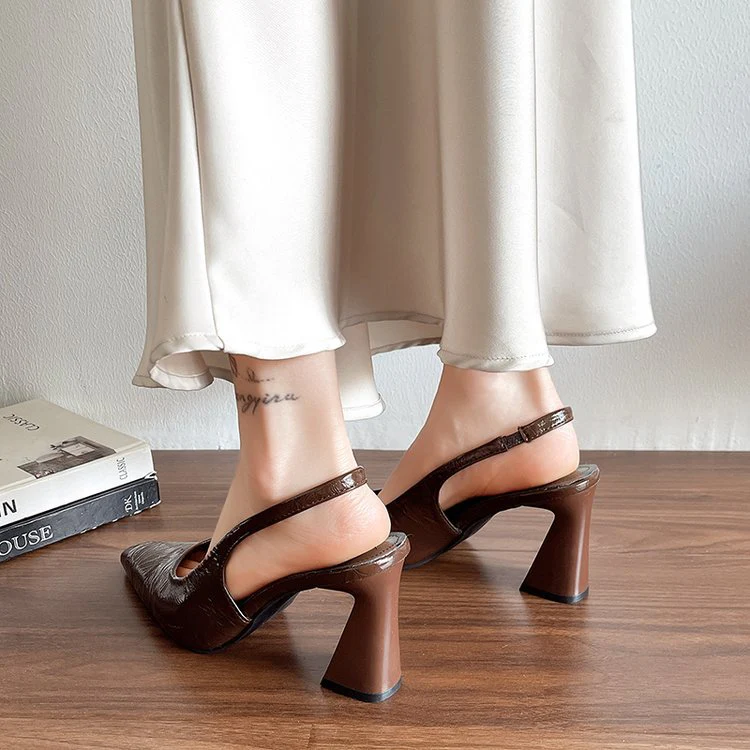 Gia Sling Back Block Heels