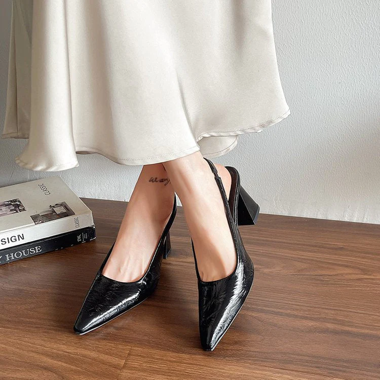 Gia Sling Back Block Heels - Image 6