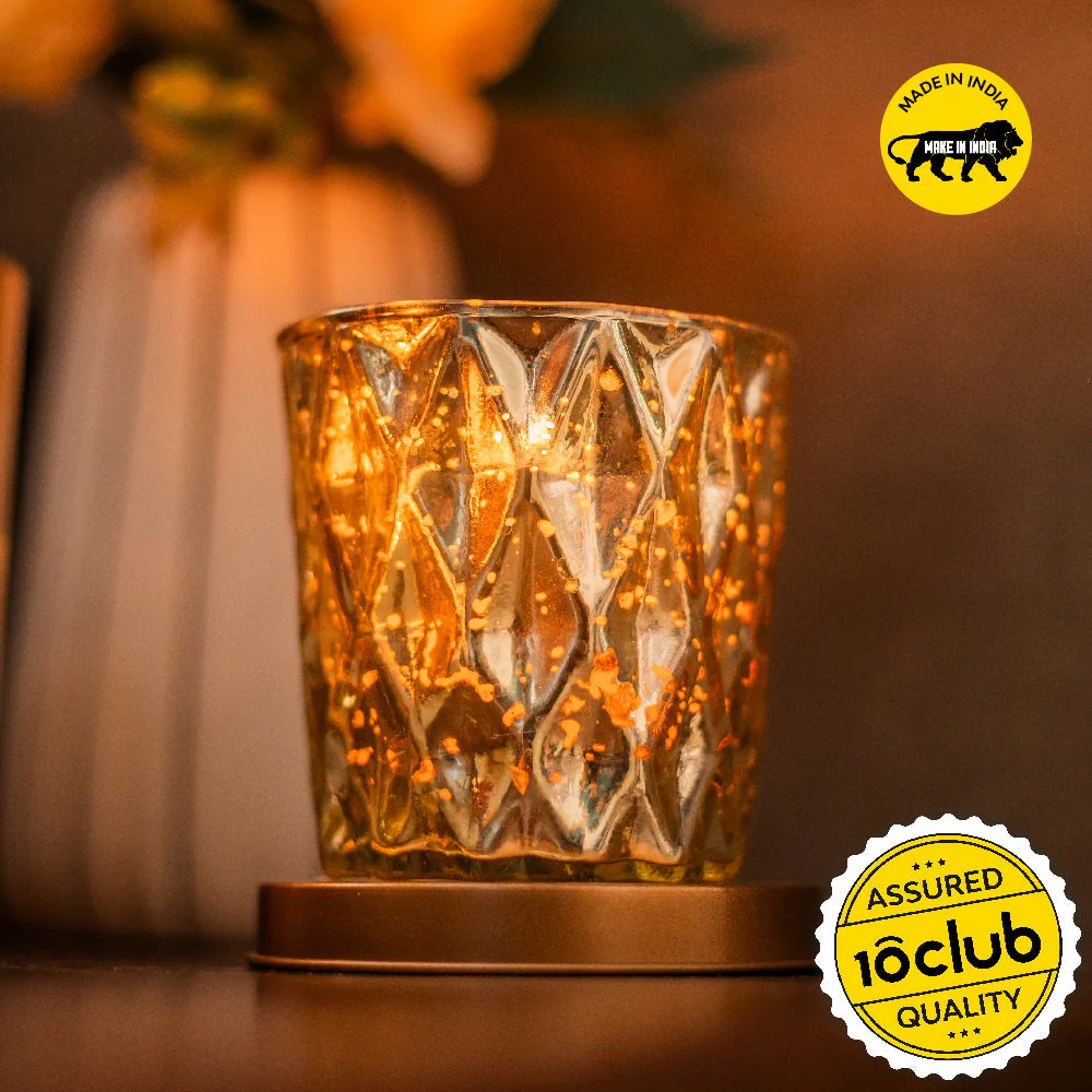 Gilded Diamond Glass Candle - Image 2