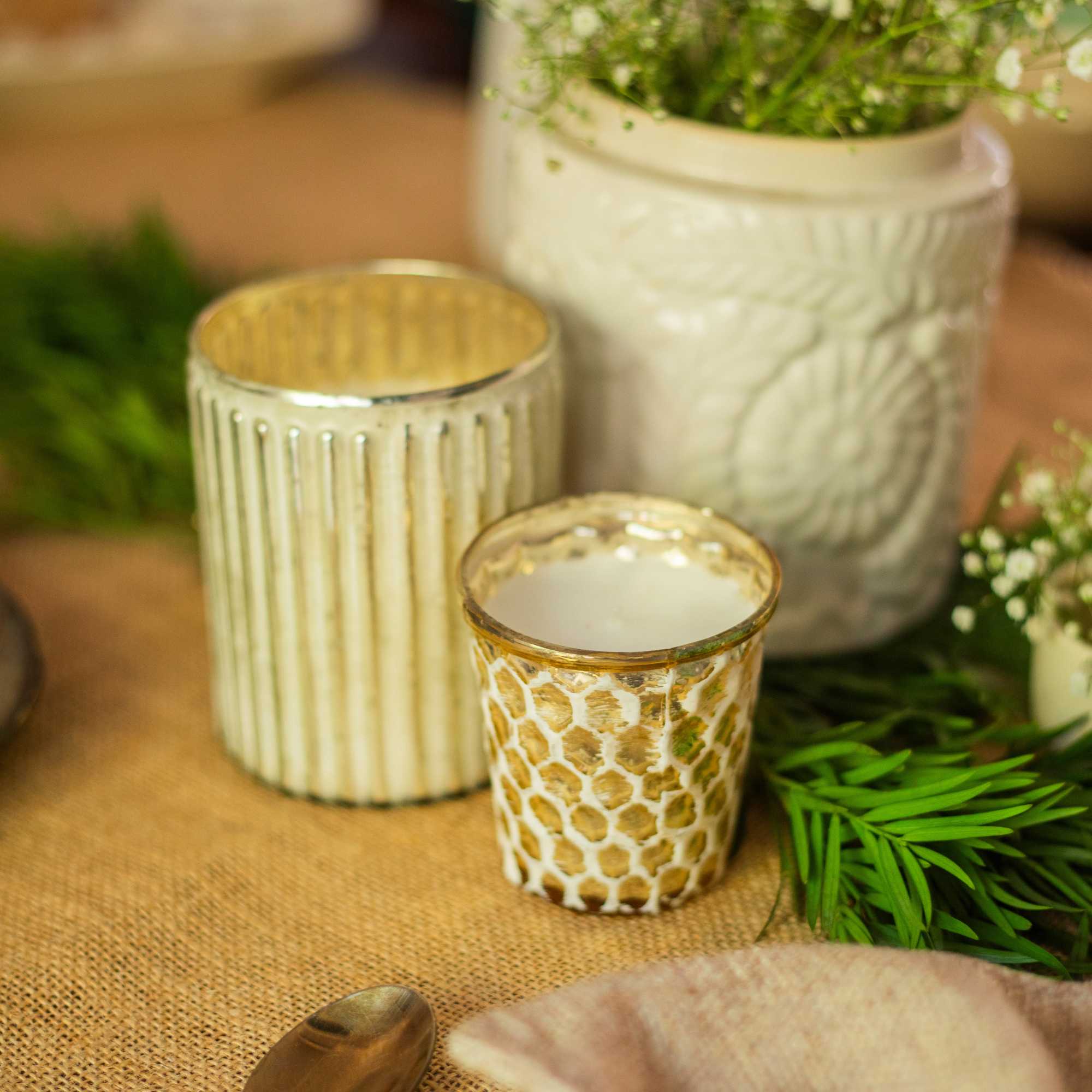 Gilded Honeycomb Glass Candle - Image 6
