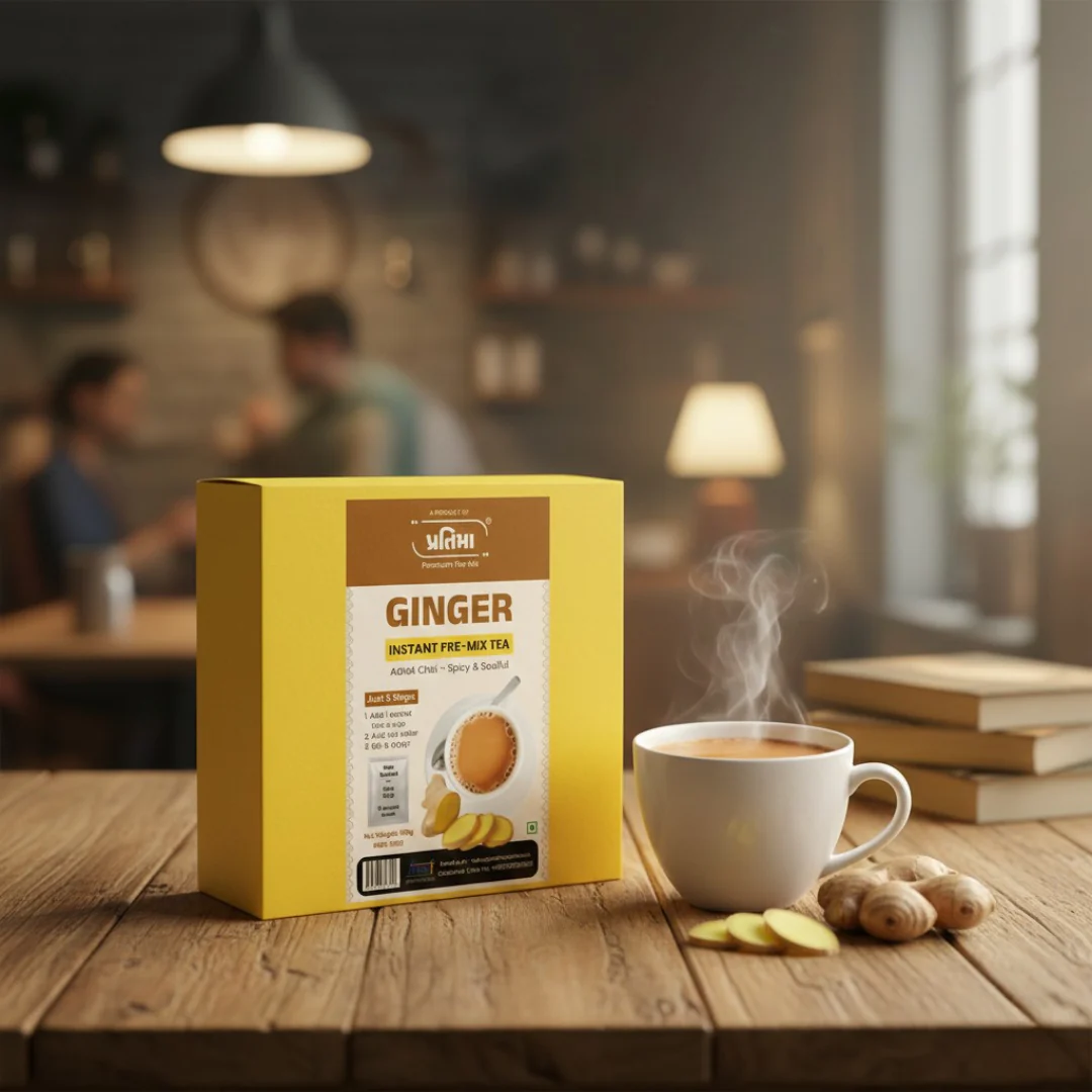 Ginger Instant Pre-Mix Tea – 10 Sachets | Spicy & Refreshing Instant Tea - Image 2