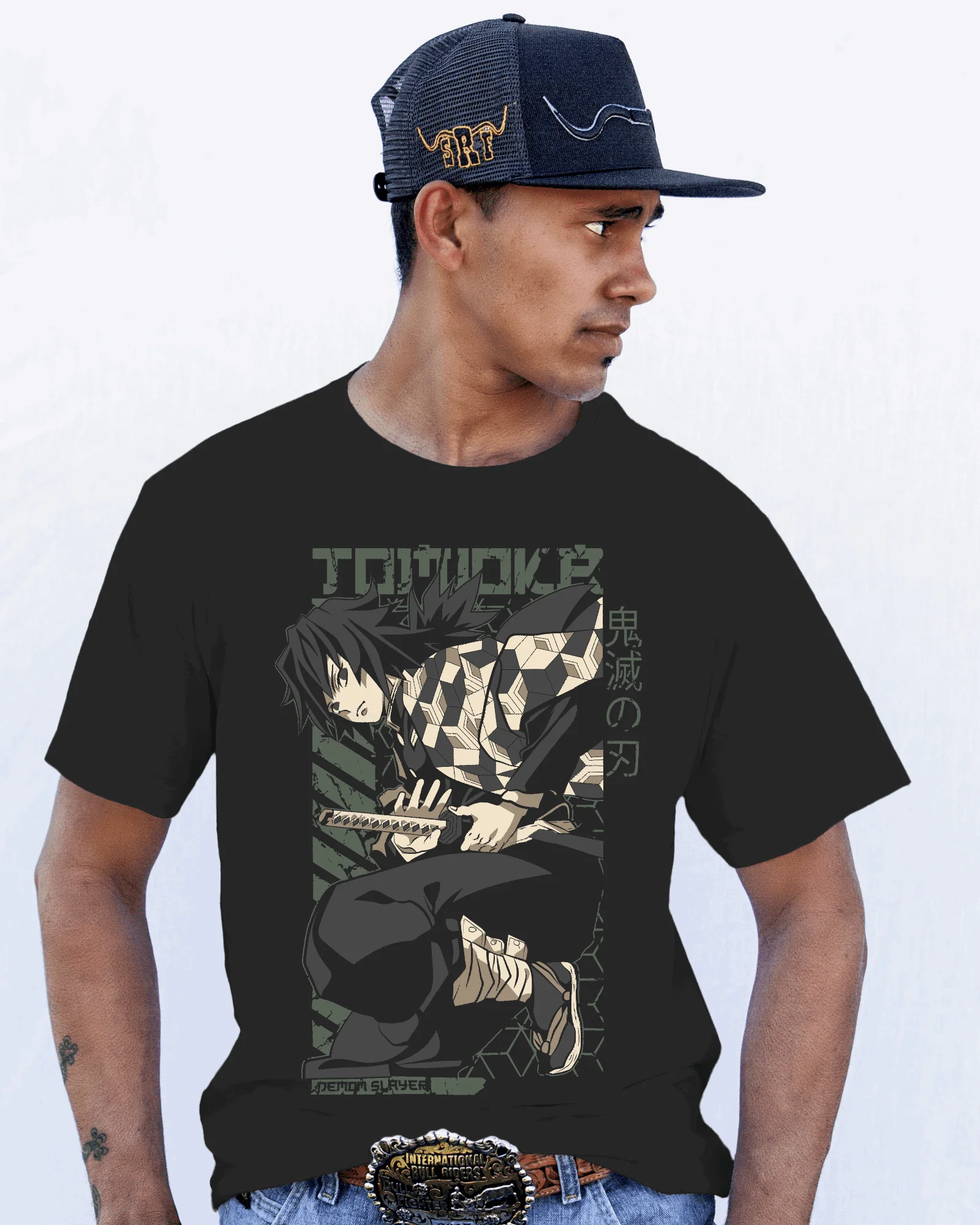 Giyu Tomioka Water Hashira Stealth Graphic T‑Shirt (Black) - Image 3
