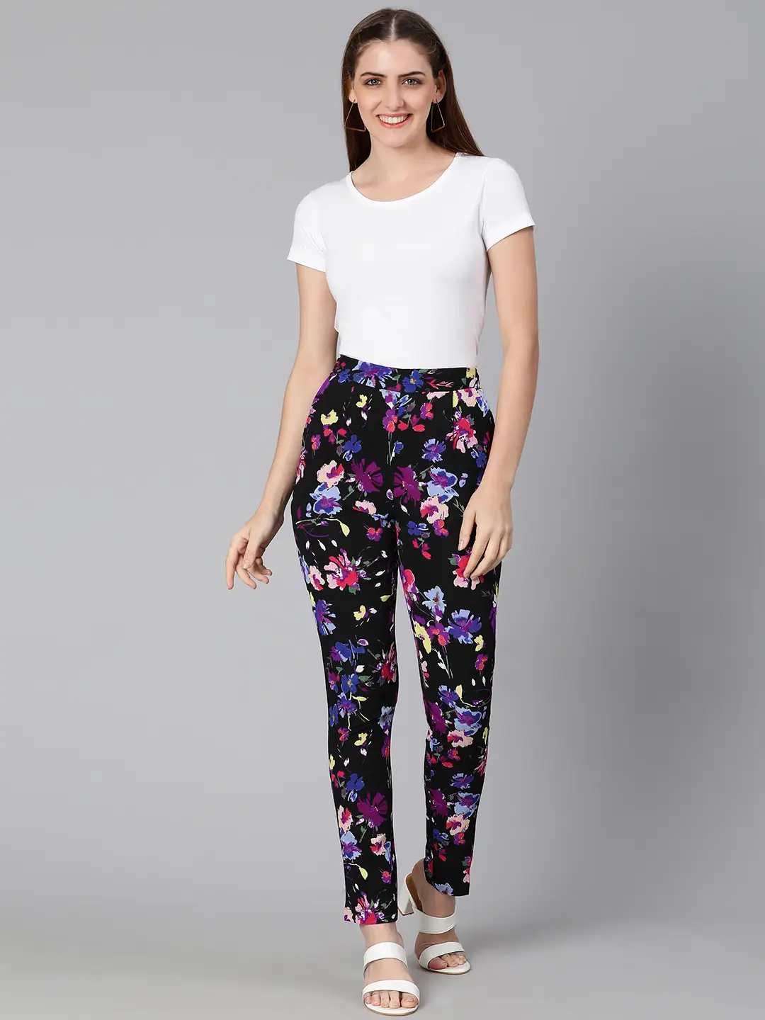 Glanced Of Florals Elasticated Women Pant - Image 2