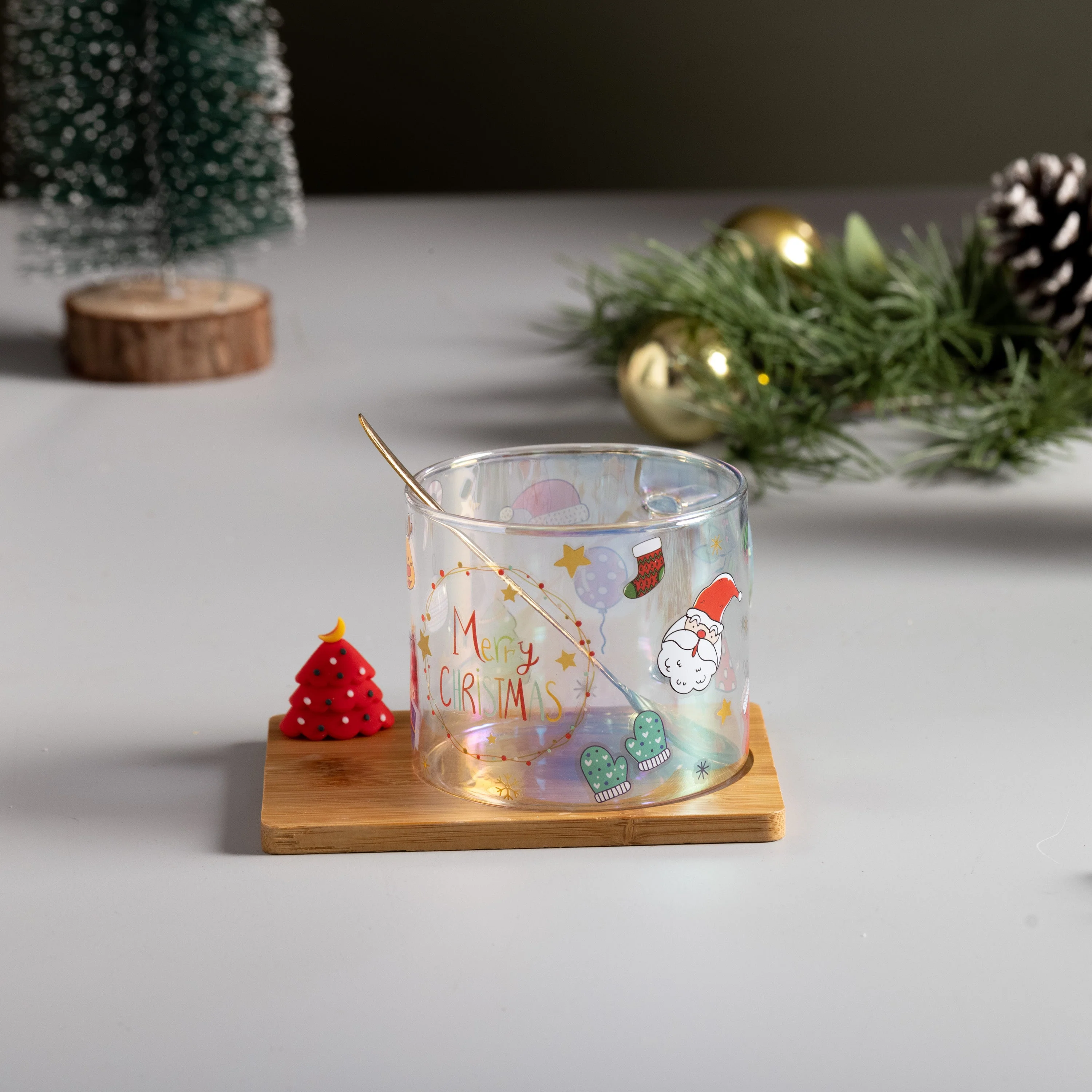 Glass Mug with Wooden plate - Image 2